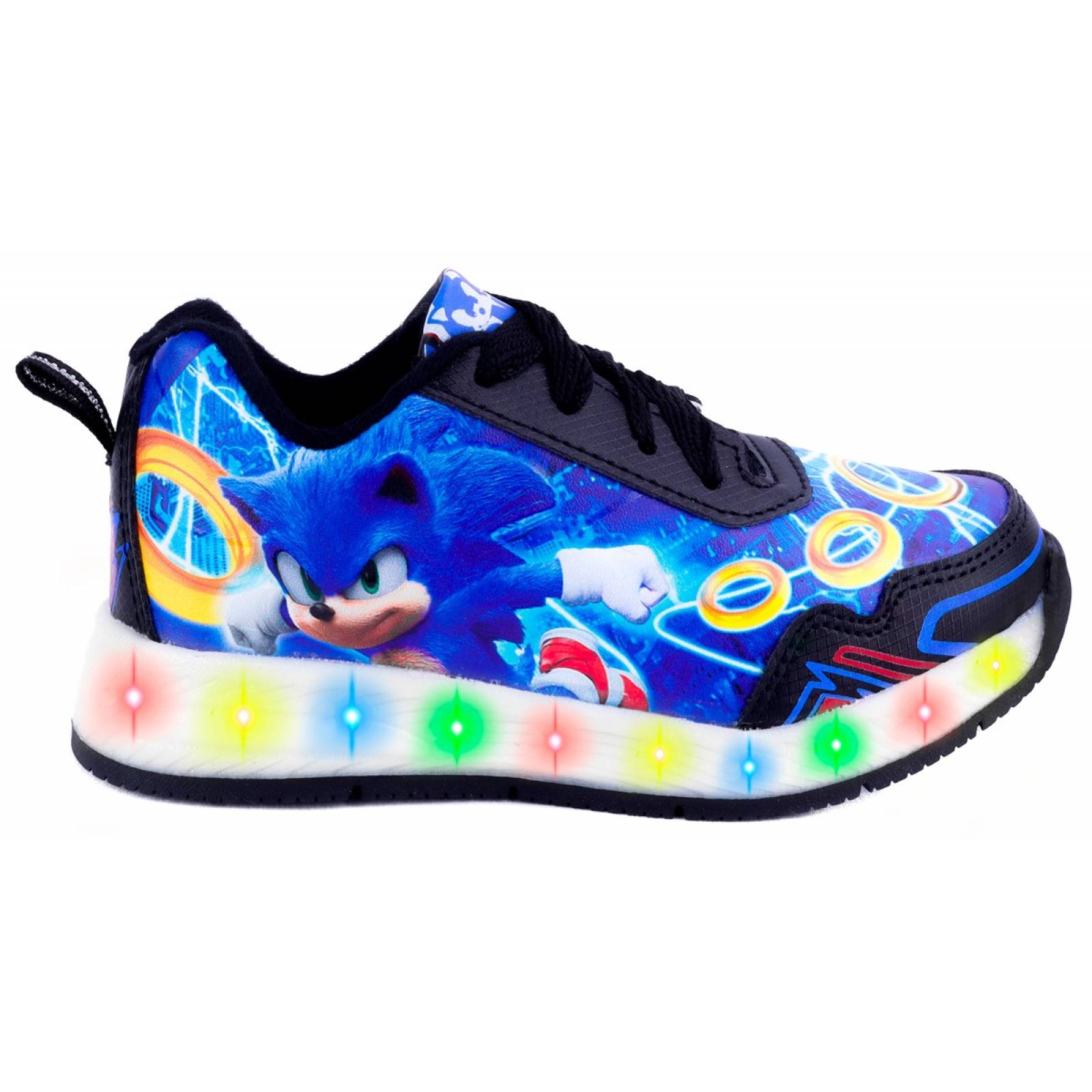 Tenis Niños Sonic The Hedgehog Luces Leds Juego 819-NN Negro (12.0 - 21.5)