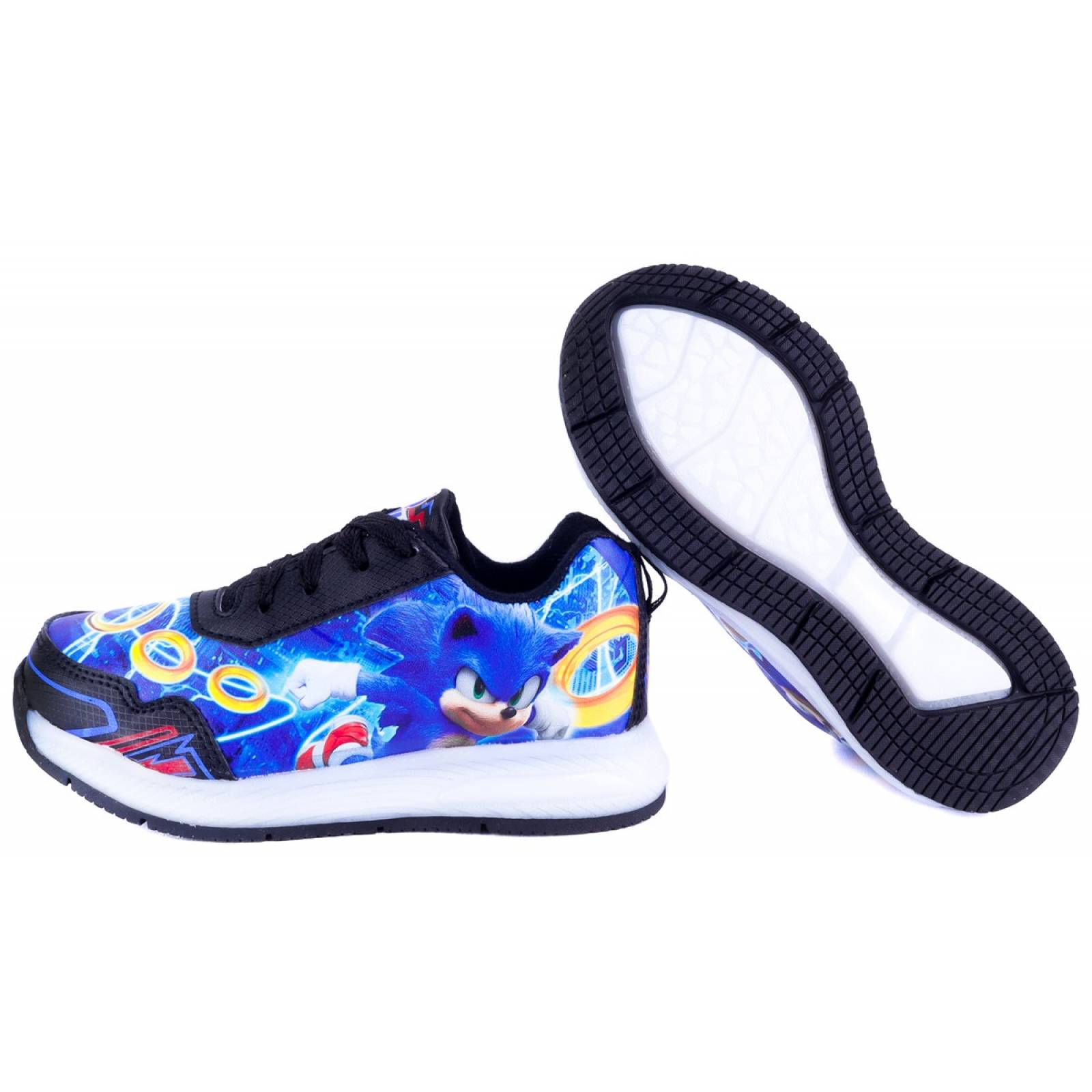 Tenis Niños Sonic The Hedgehog Luces Leds Juego 819-NN Negro (12.0 - 21.5)