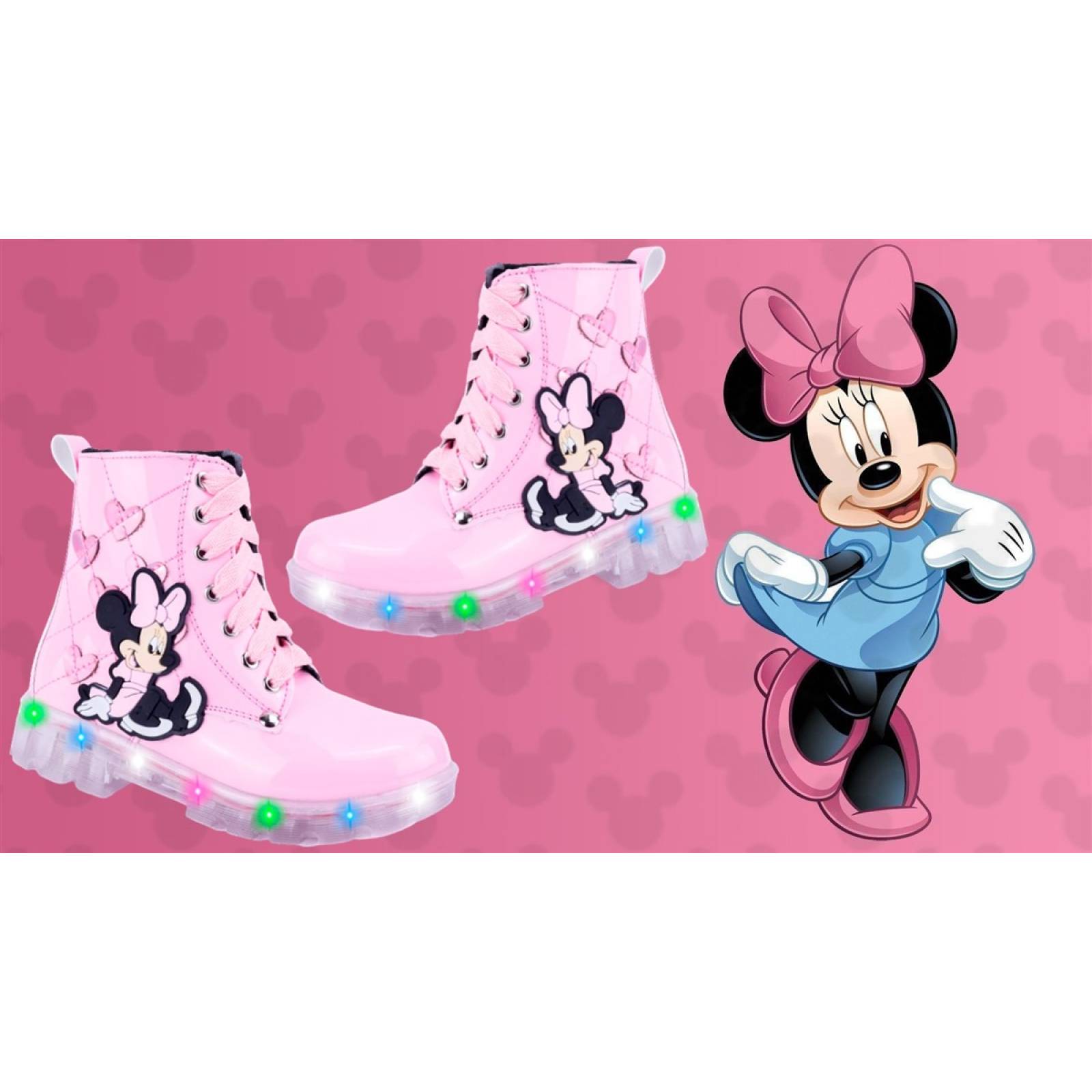Botas Niña Mimi Ratoncita Luces Leds Charol Rosa 516-491-CR (12.0 - 21.0)