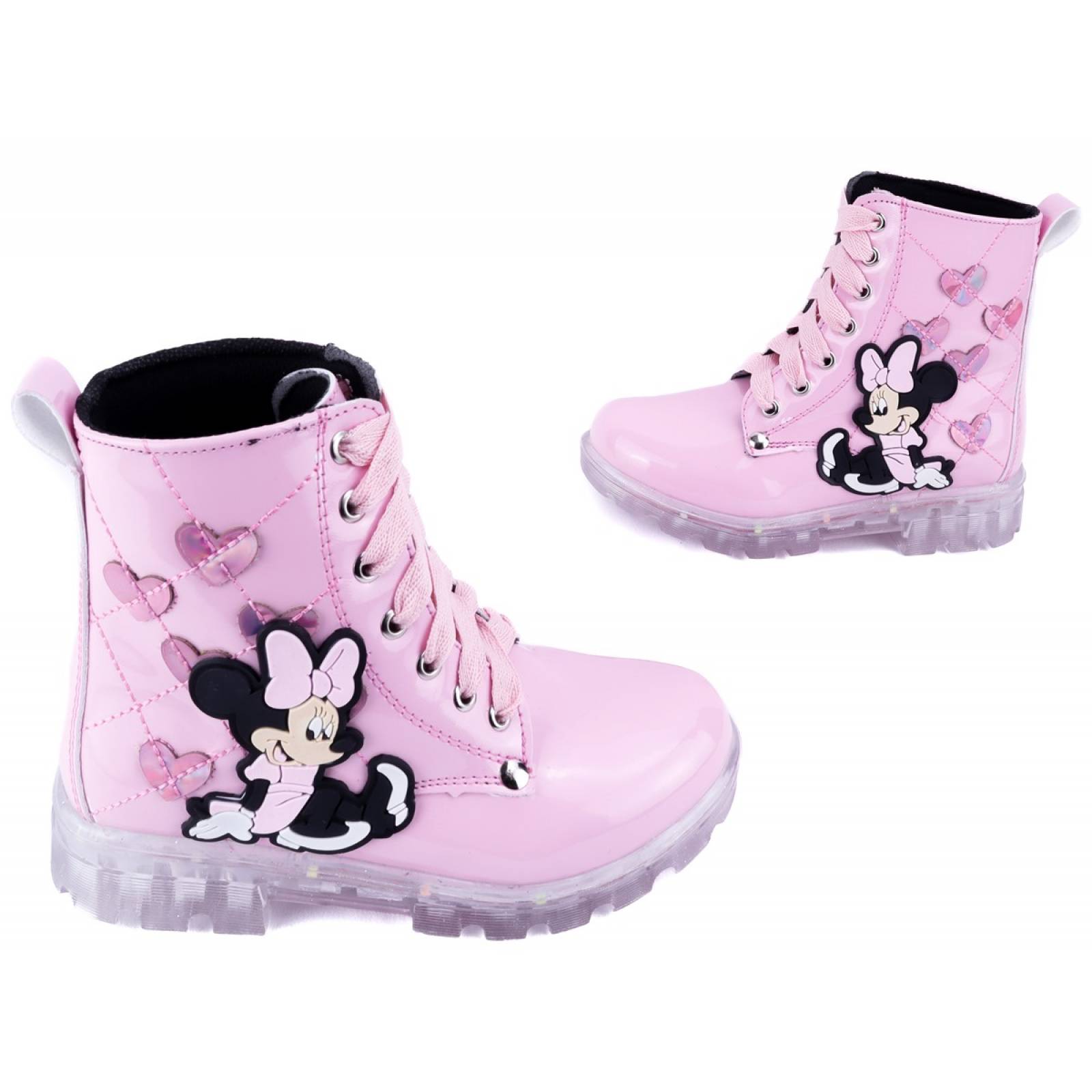 Botas Niña Mimi Ratoncita Luces Leds Charol Rosa 516-491-CR (12.0 - 21.0)