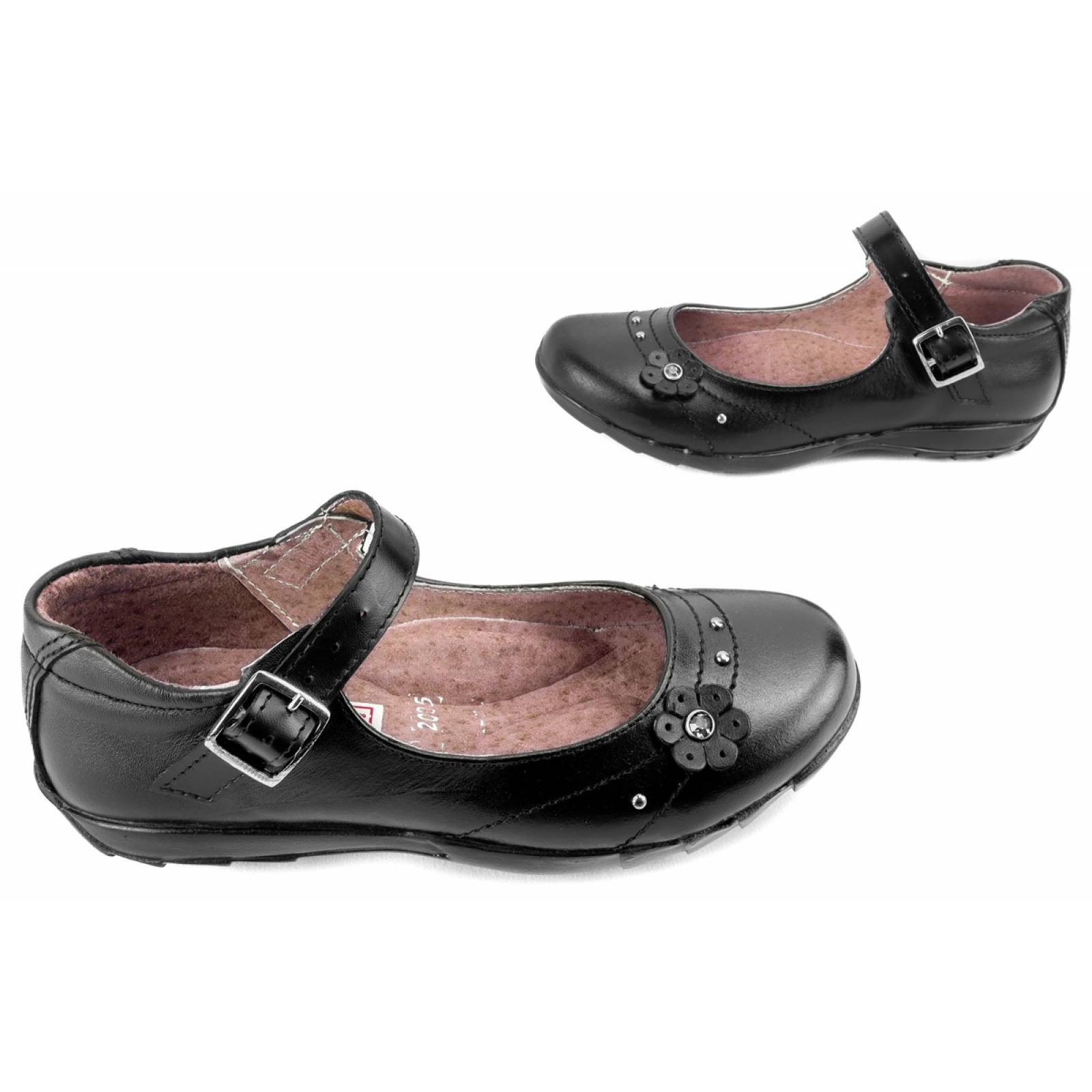 Zapato Niña Escolar 100% Piel Arco Ortopédico 2005-N 12-21.5 (12.0 - 21.5).