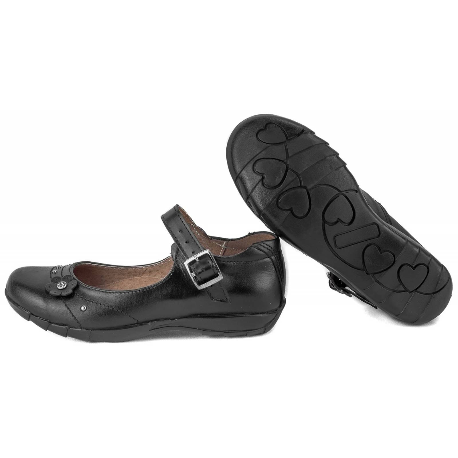 Zapato Niña Escolar 100% Piel Arco Ortopédico 2005-N 12-21.5 (12.0 - 21.5).