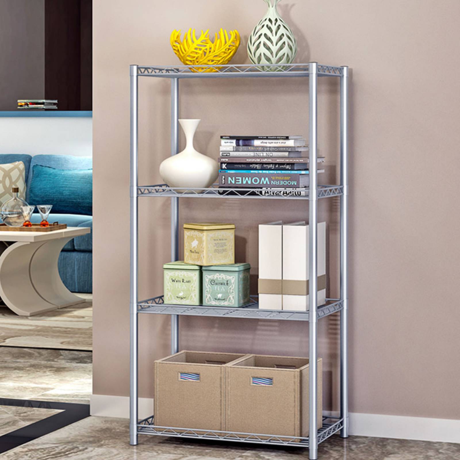 Rack Mueble Multiusos Con Repisas Cocina Horno Hoyas Platos