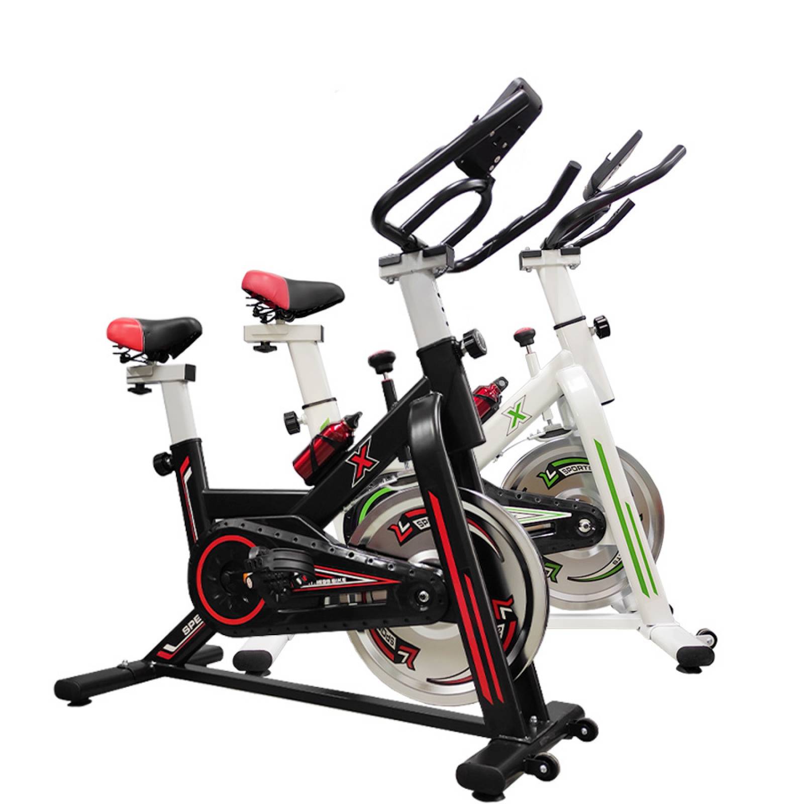 Bicicleta Fija Spinning Bike ESTÁTICA Cardio Resistencia 6KG Gym Pantalla Monitor Ritmo CARDIACO Fitness CASA Botella para Agua