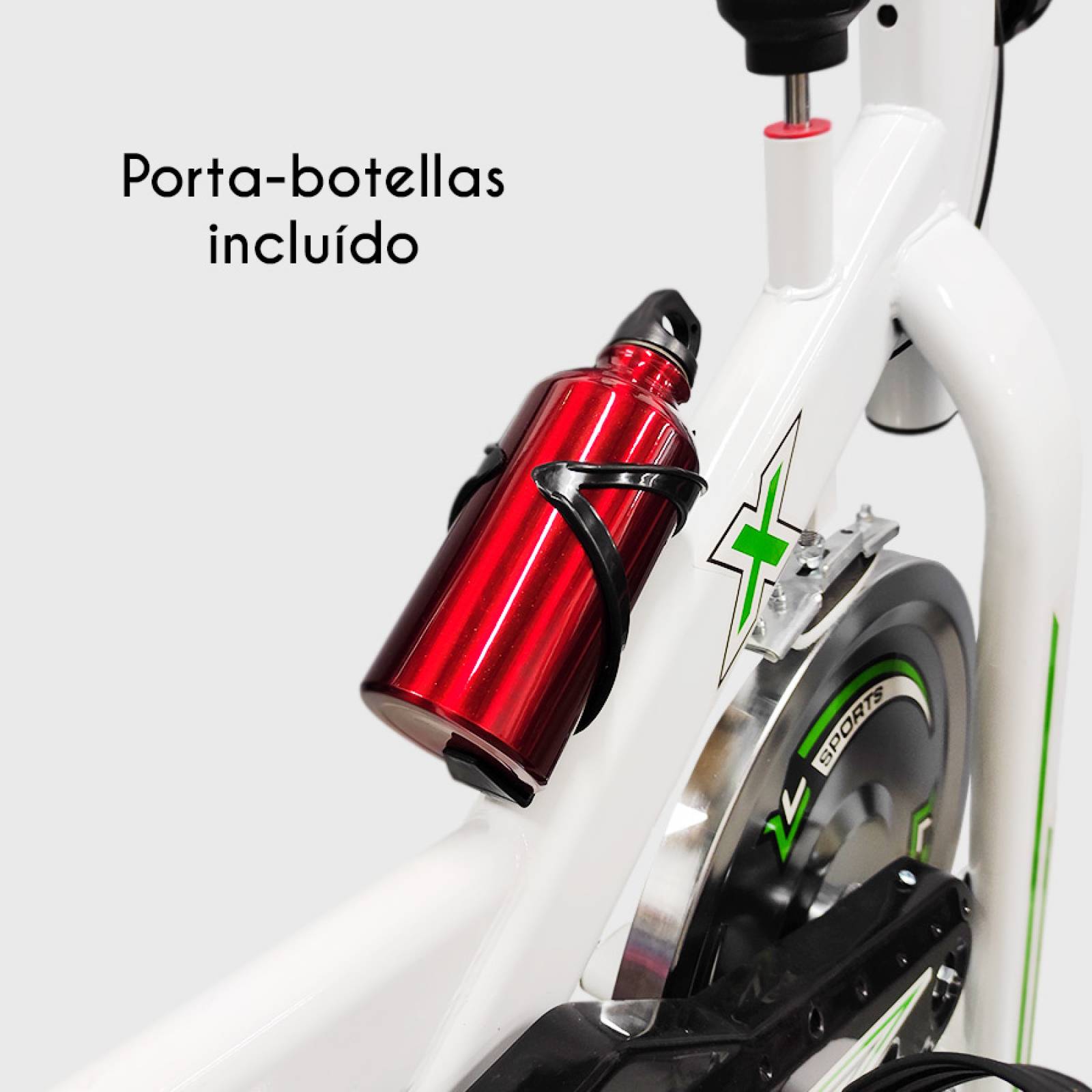 Bicicleta Fija Spinning Bike ESTÁTICA Cardio Resistencia 6KG Gym Pantalla Monitor Ritmo CARDIACO Fitness CASA Botella para Agua