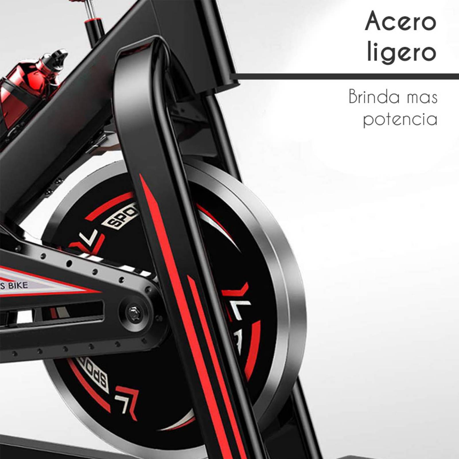 Bicicleta Fija Spinning Bike ESTÁTICA Cardio Resistencia 6KG Gym Pantalla Monitor Ritmo CARDIACO Fitness CASA Botella para Agua