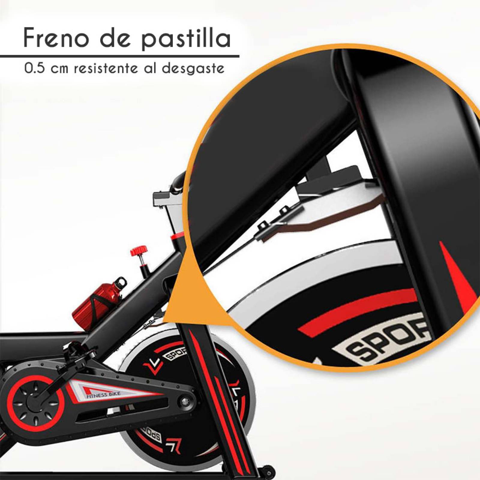 Bicicleta Fija Spinning Bike ESTÁTICA Cardio Resistencia 6KG Gym Pantalla Monitor Ritmo CARDIACO Fitness CASA Botella para Agua