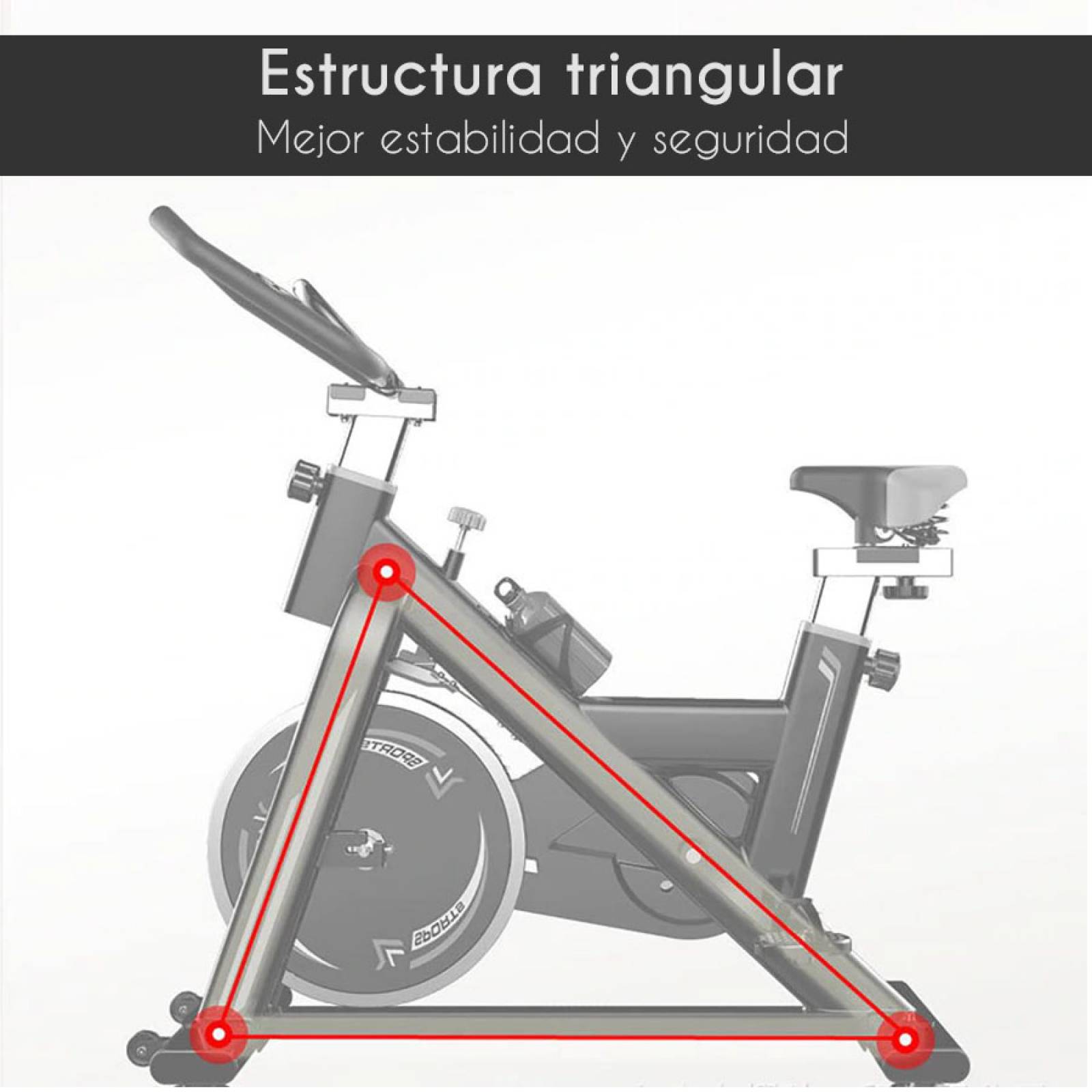 Bicicleta Fija Spinning Bike ESTÁTICA Cardio Resistencia 6KG Gym Pantalla Monitor Ritmo CARDIACO Fitness CASA Botella para Agua