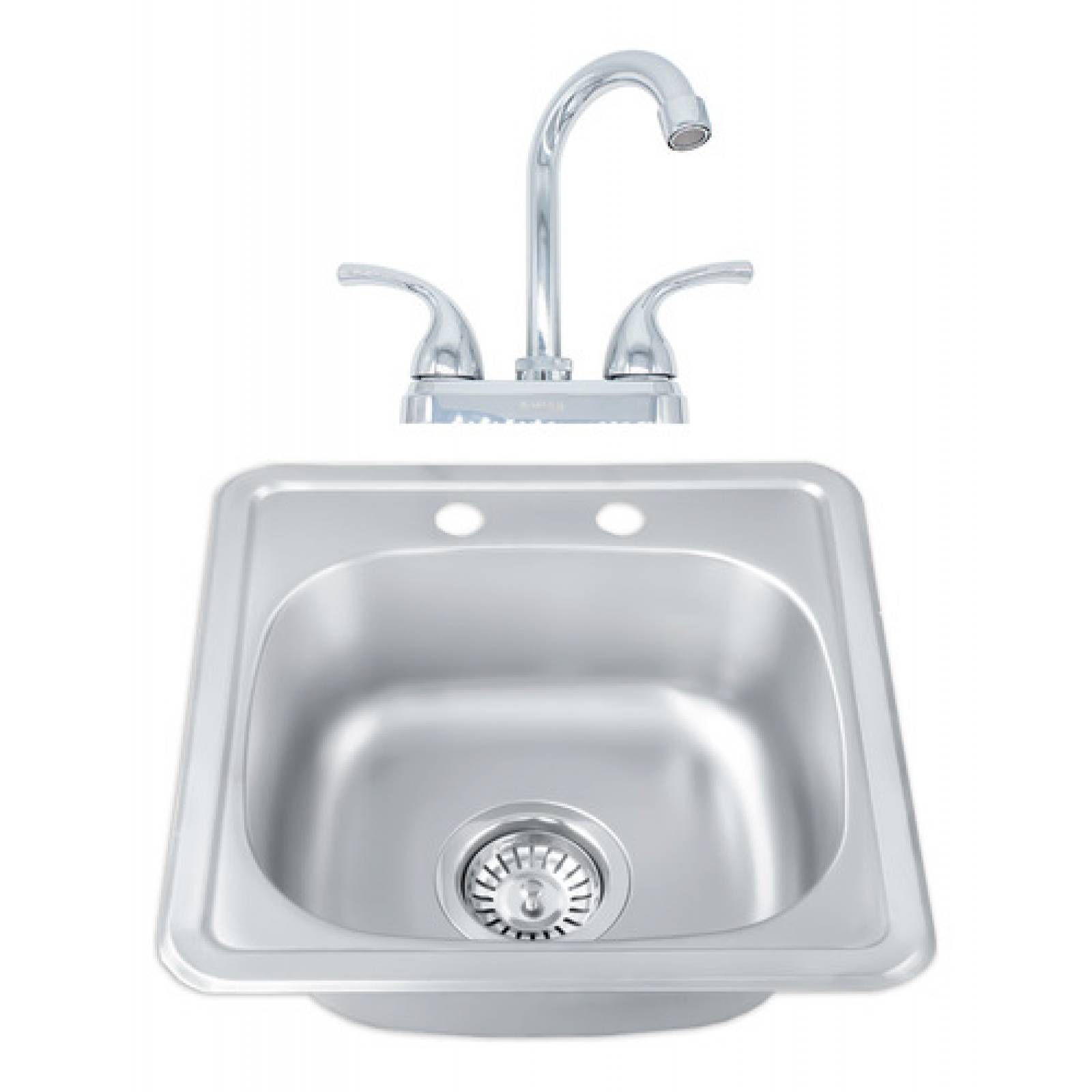 Tarja Sencilla con Mezcladora de Acero Inoxidable