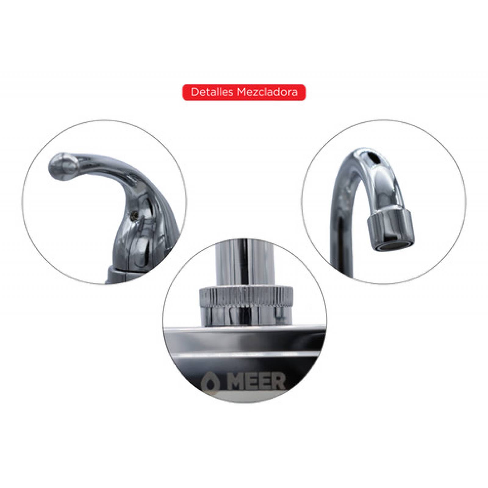 Tarja Sencilla con Mezcladora de Acero Inoxidable