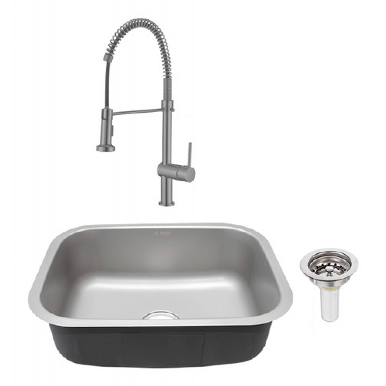 Kit de Tarja Sencilla de Acero Inoxidable con Mezcladora Monomando Premium