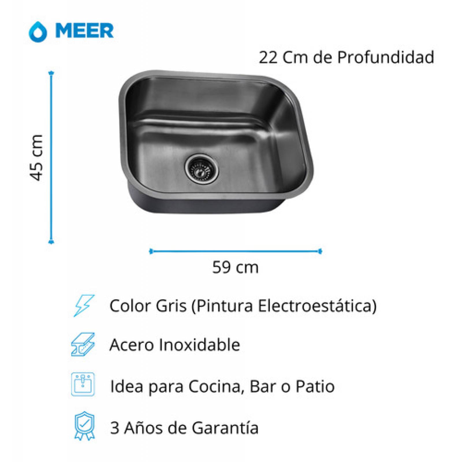 Tarja Sencilla Con Mezcladora Para Cocina De Acero Inoxidable Premium