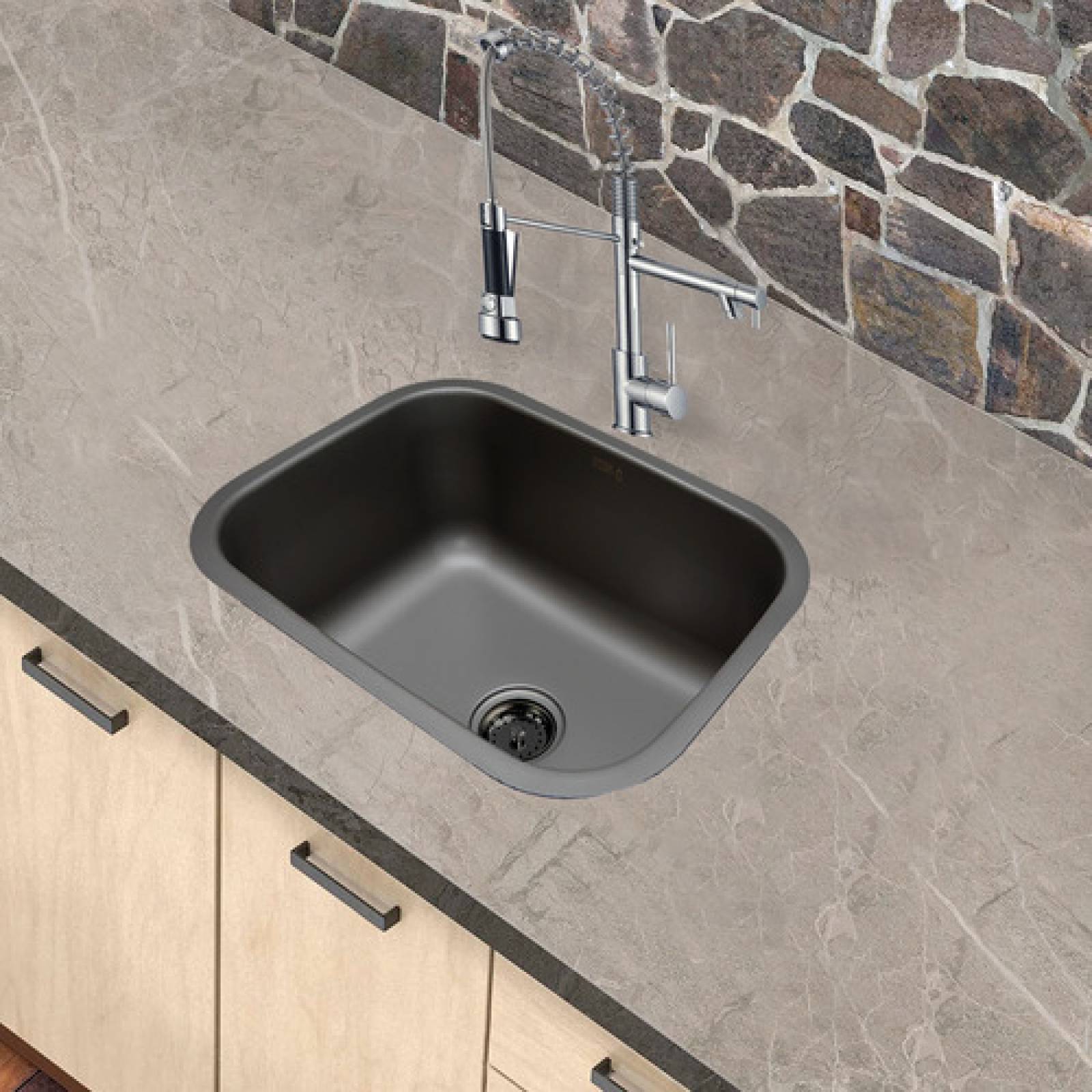 Tarja Sencilla Con Mezcladora Para Cocina De Acero Inoxidable Premium