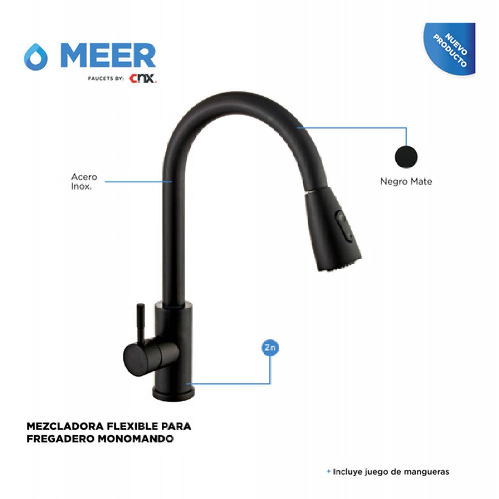 Tarja Doble de Acero Inoxidable color Negro Mate (84 cm x 48 cm) incluye Mezcladora y Kit de Instalación