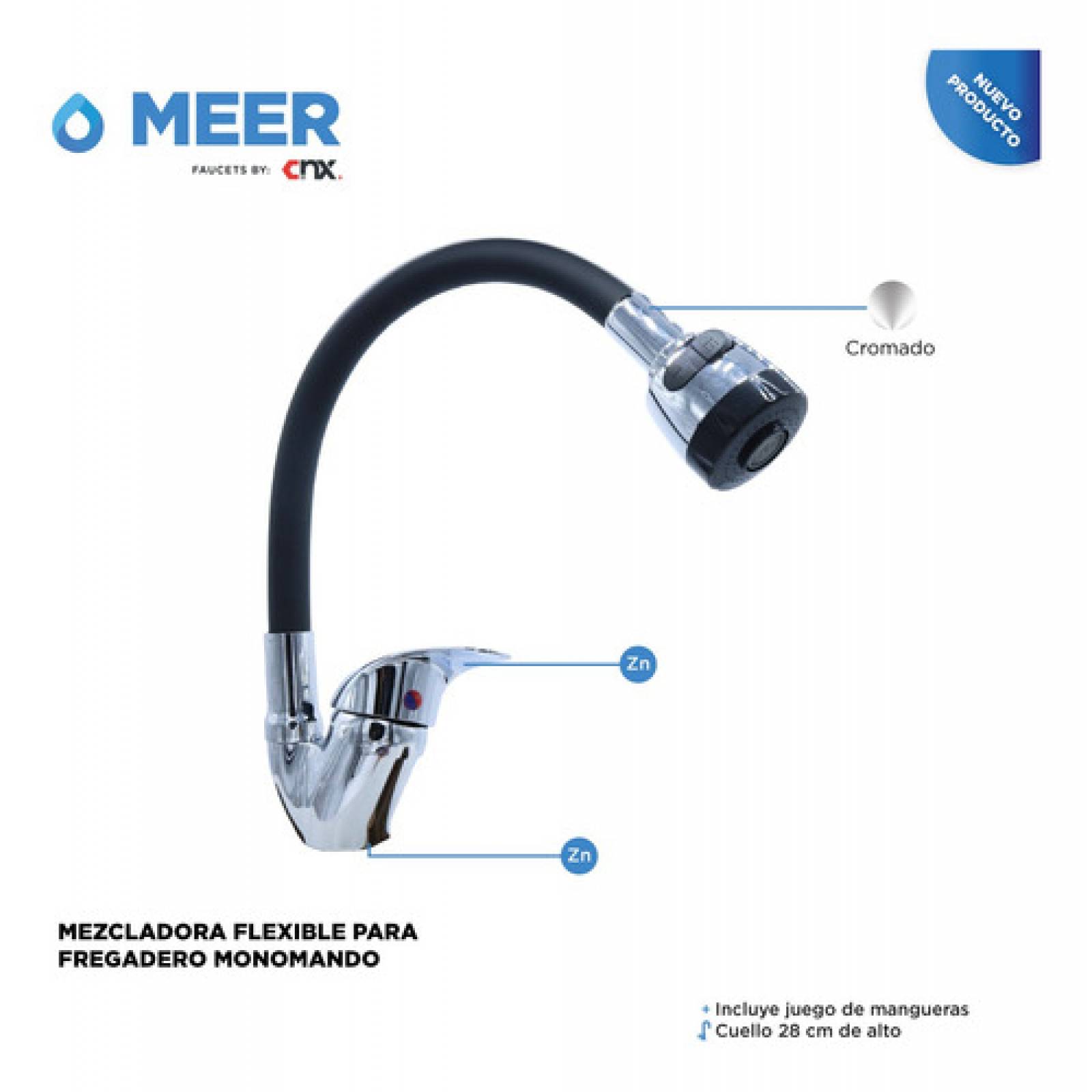 Tarja De Cocina Negro Mate Con Mezcladora Y Complementos