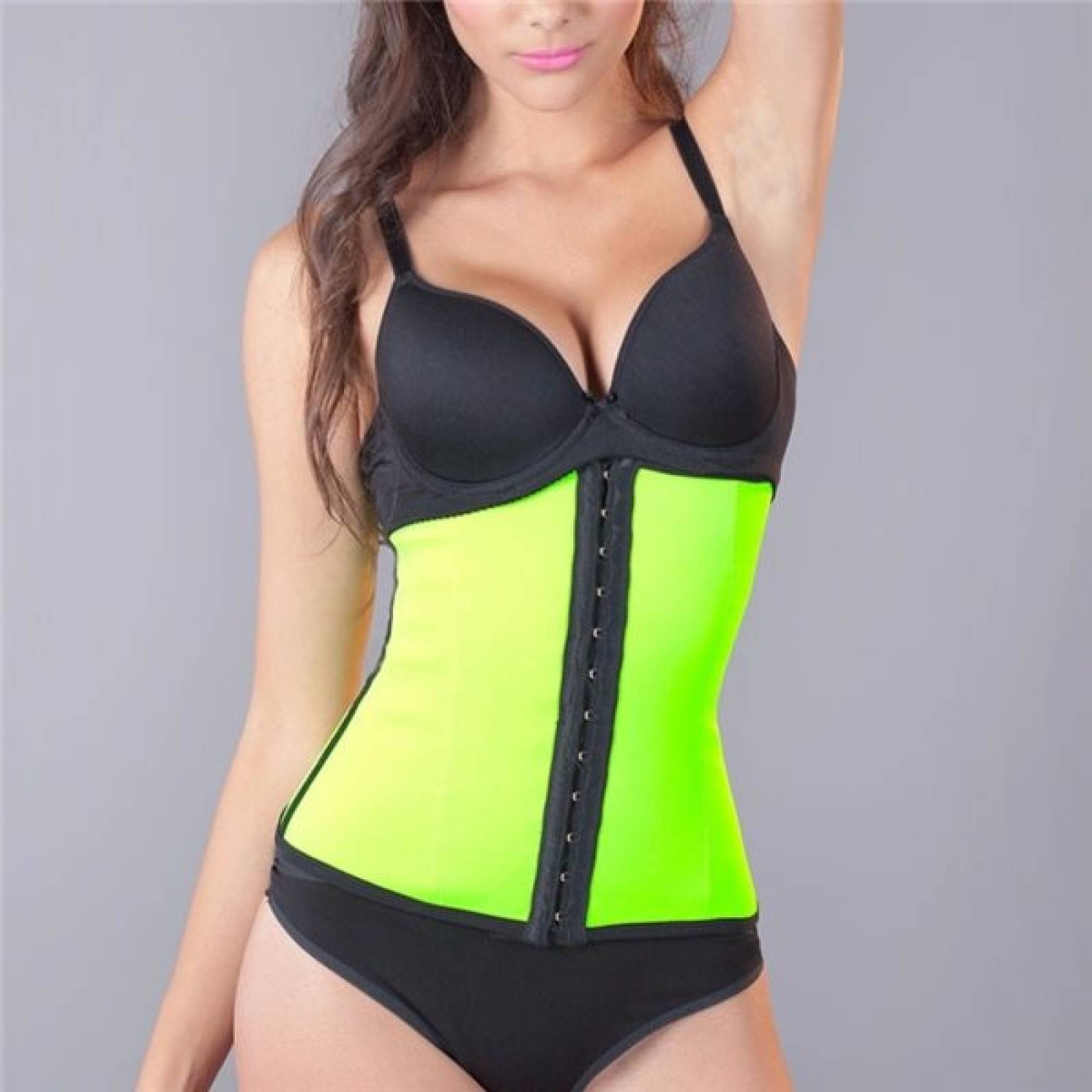 Faja cinturilla, reductora, modeladora, tipo colombiana-Verde