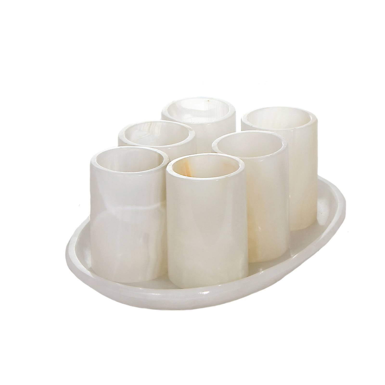 Tequileros de onix 6 piezas -Blanco