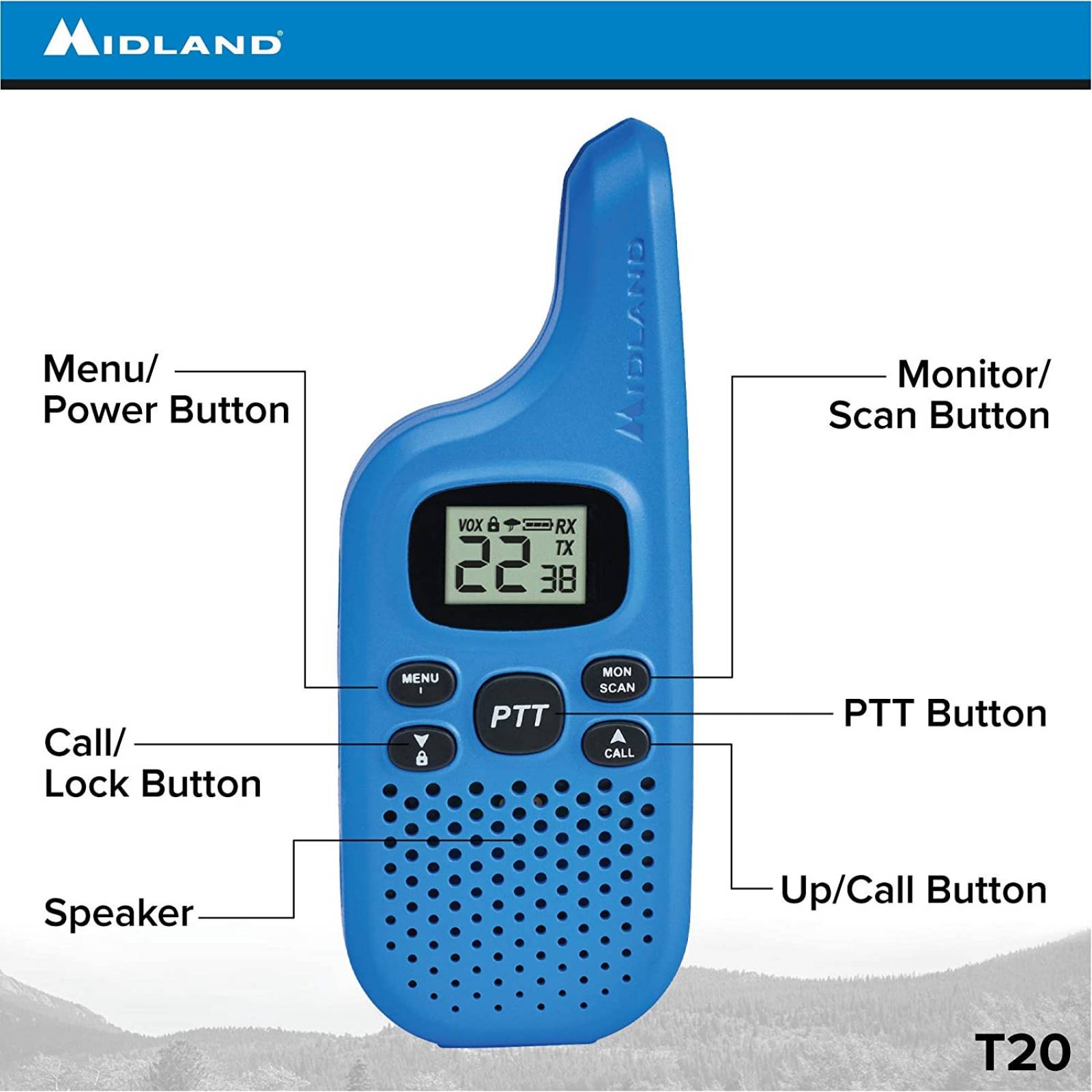 Walkie Talkie Midland T20 Hasta 25km (16millas)