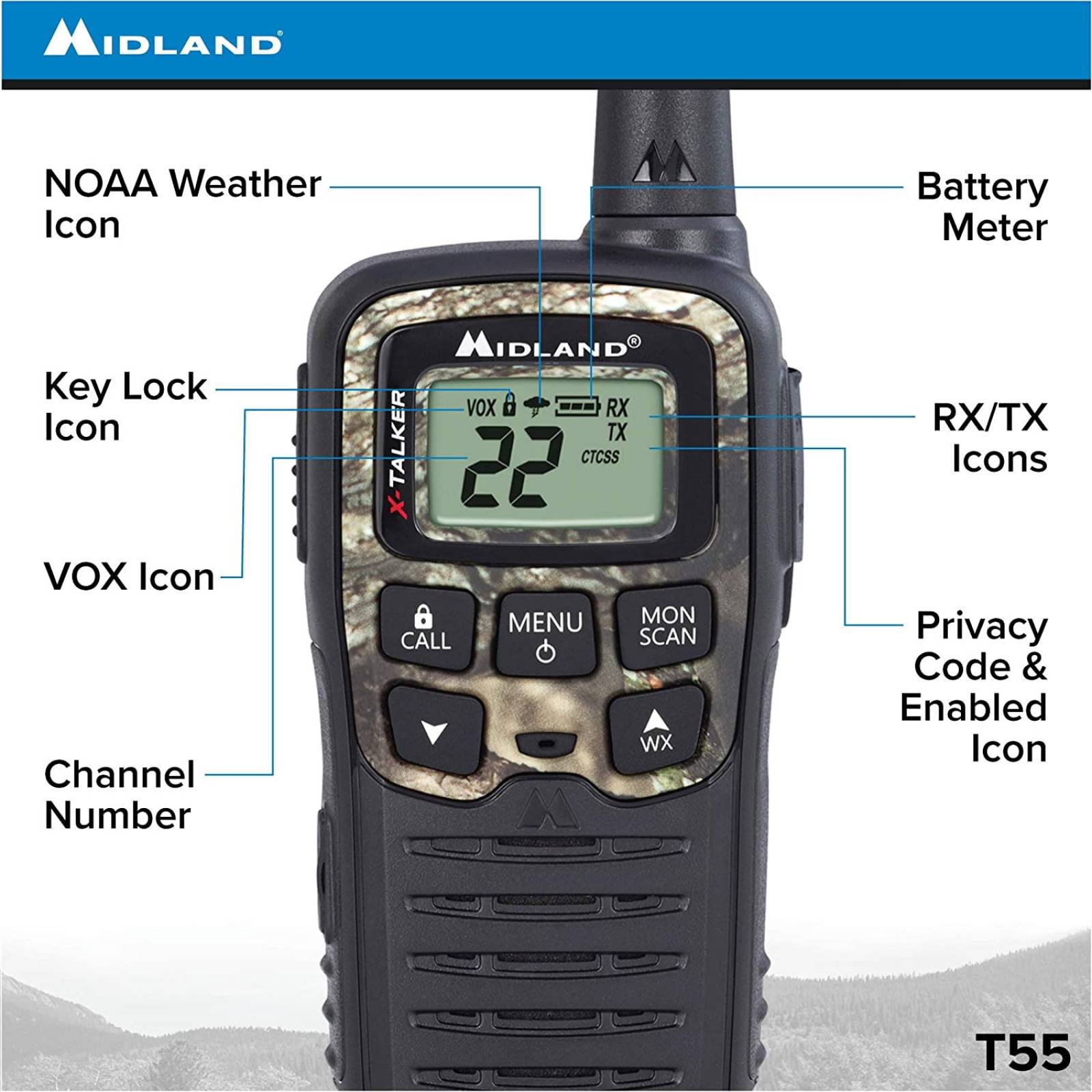 Radios 2 Vias Midland T55vp3 Hasta 45km (28 Millas)