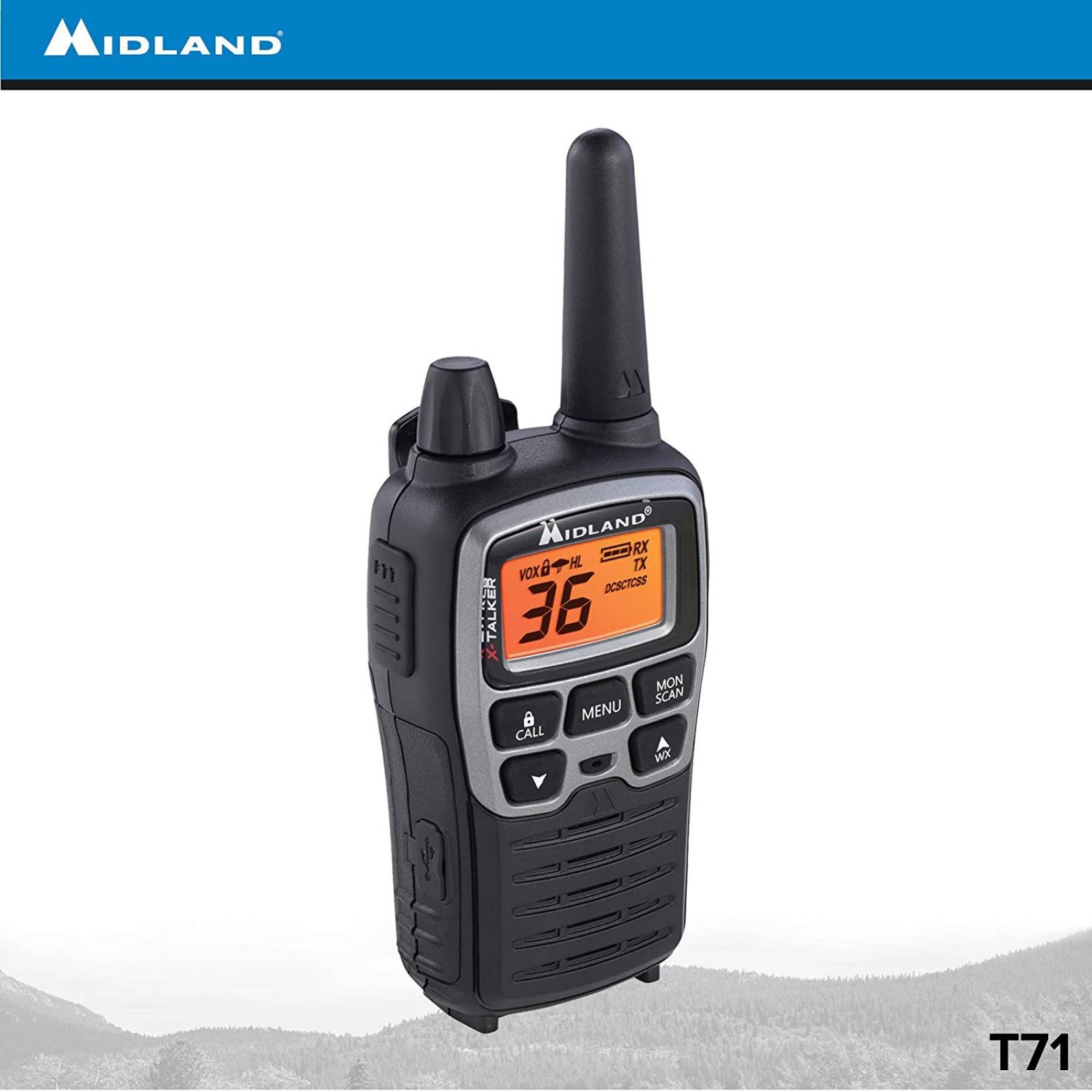 Radios 2 Vias Midland T71vp3 61km (38 Millas)