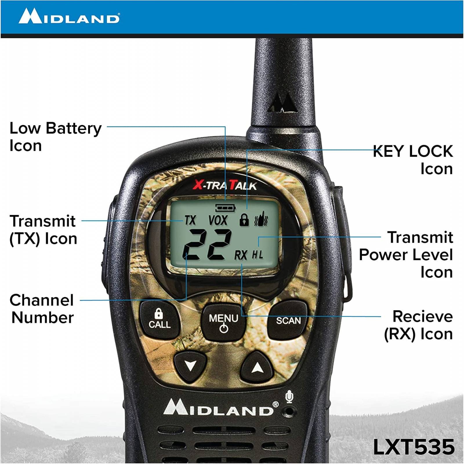 Radios 2 Vias Midland T75vp3 61km (38 Millas)