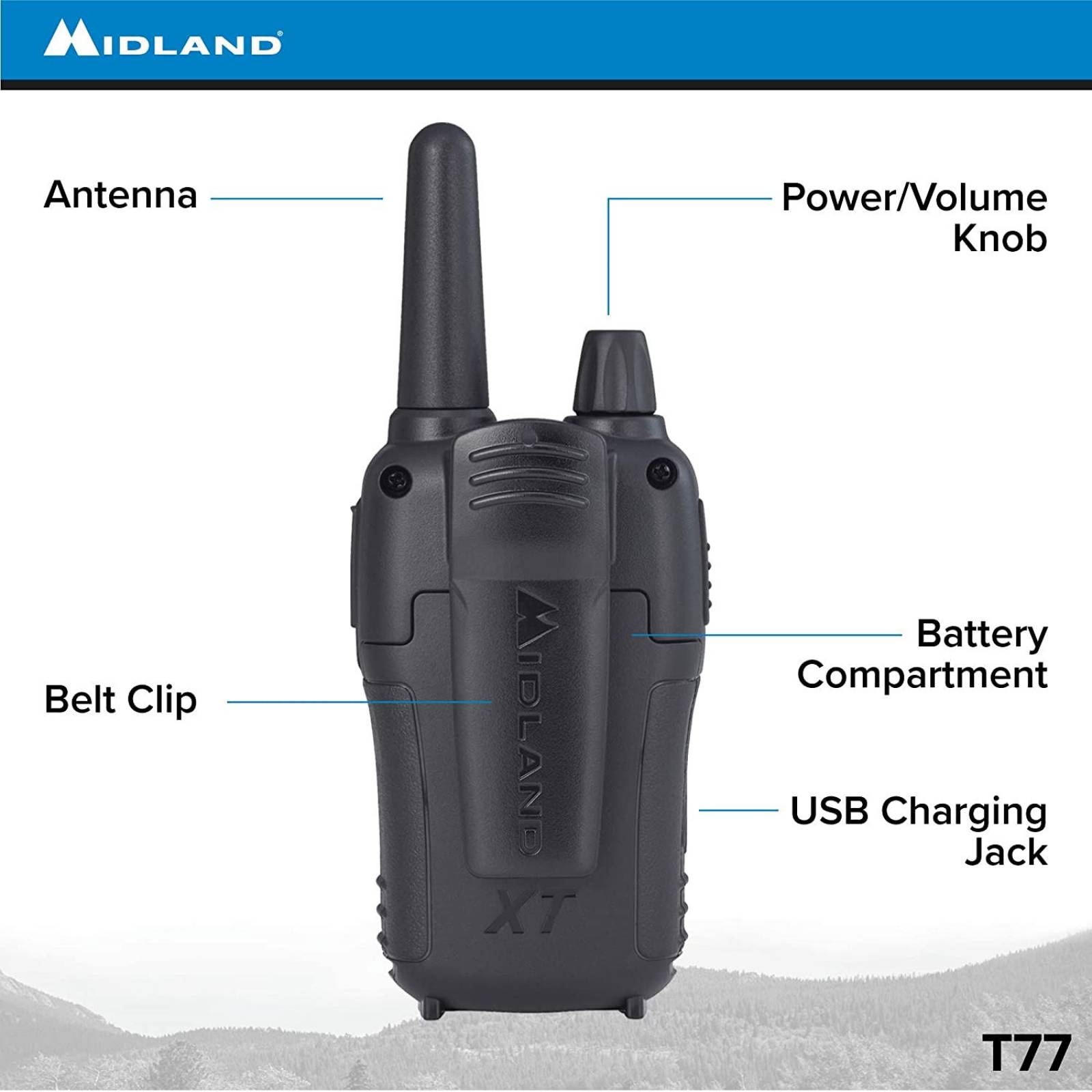 Radios 2 Vias Midland T77vp5 61km (38km) Con Estuche