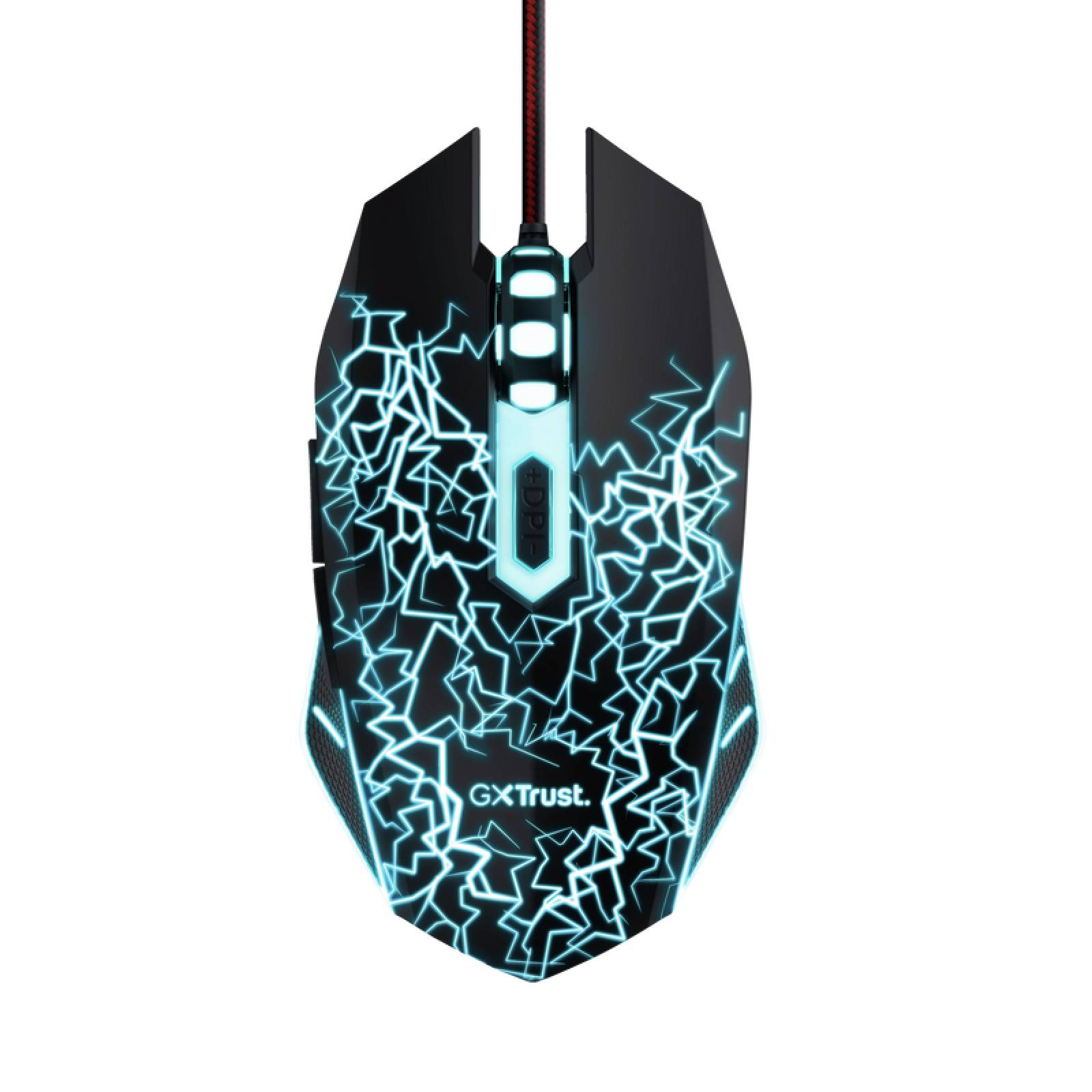 Mouse Gamer Trust Gxt 105x Izza 4000ppp 6 Botones Iluminado