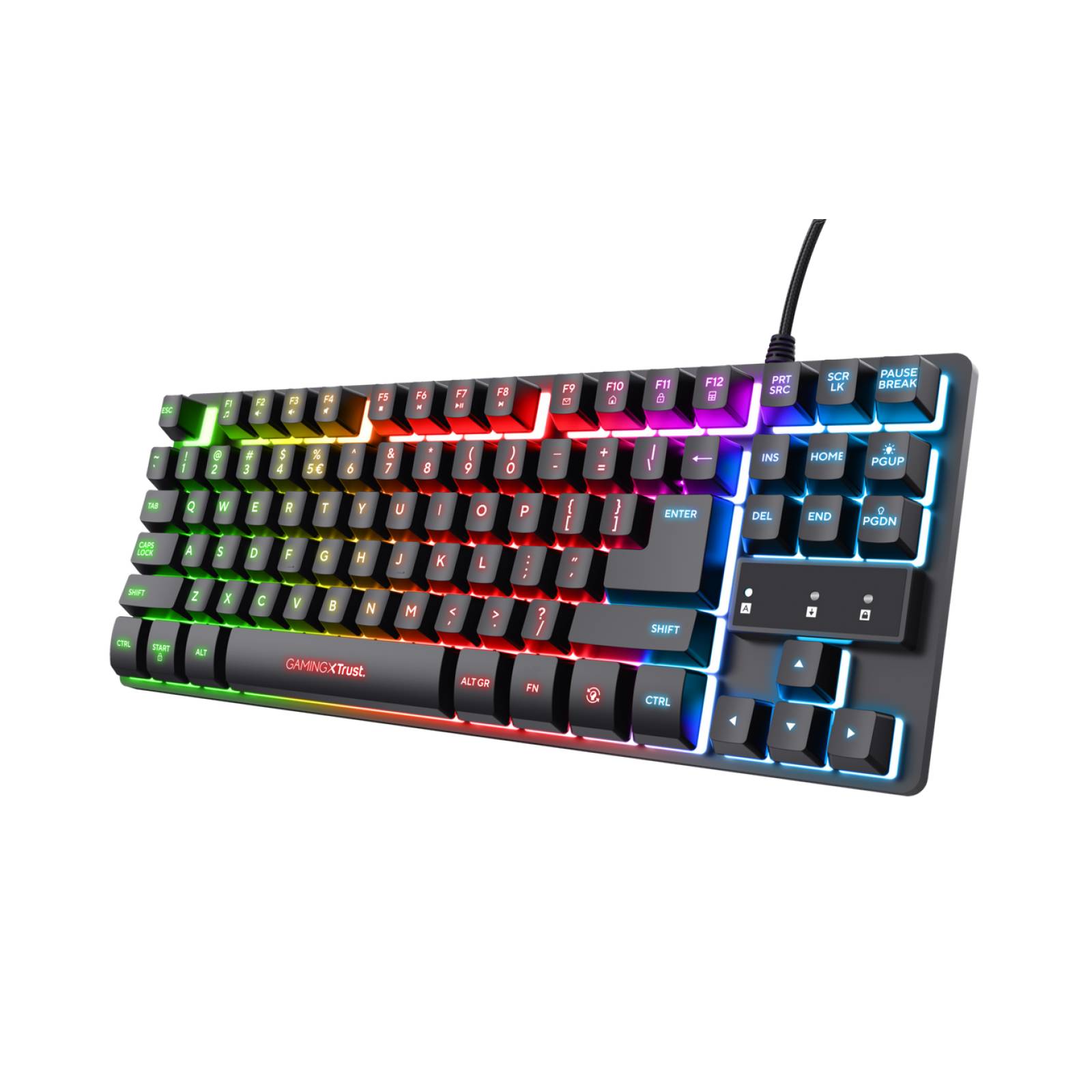 Teclado Trust Gxt 833 Thado Gamer Metalico Con Iluminación