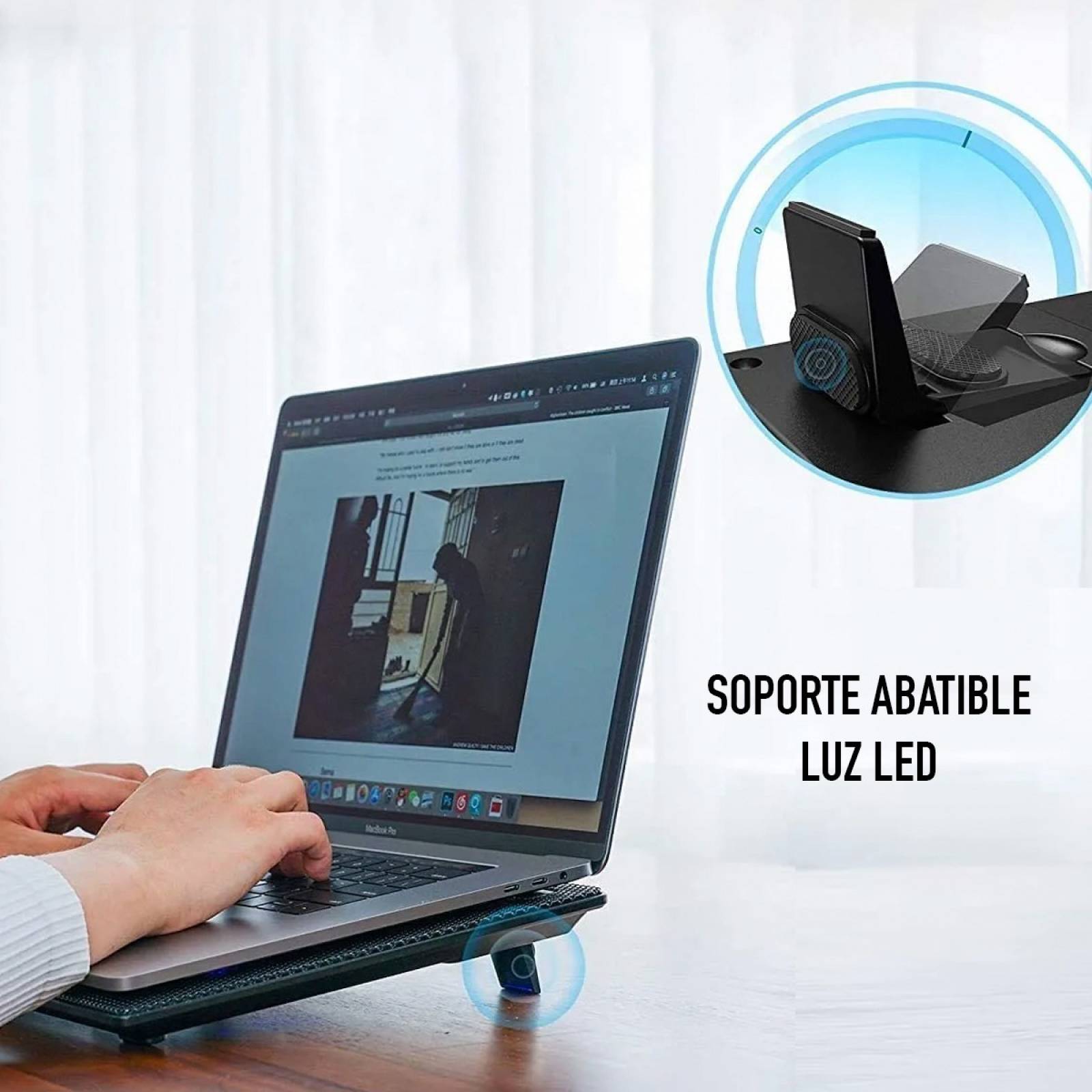 Base Soporte Laptop Mac Enfriadora Enfriamiento Ventilador