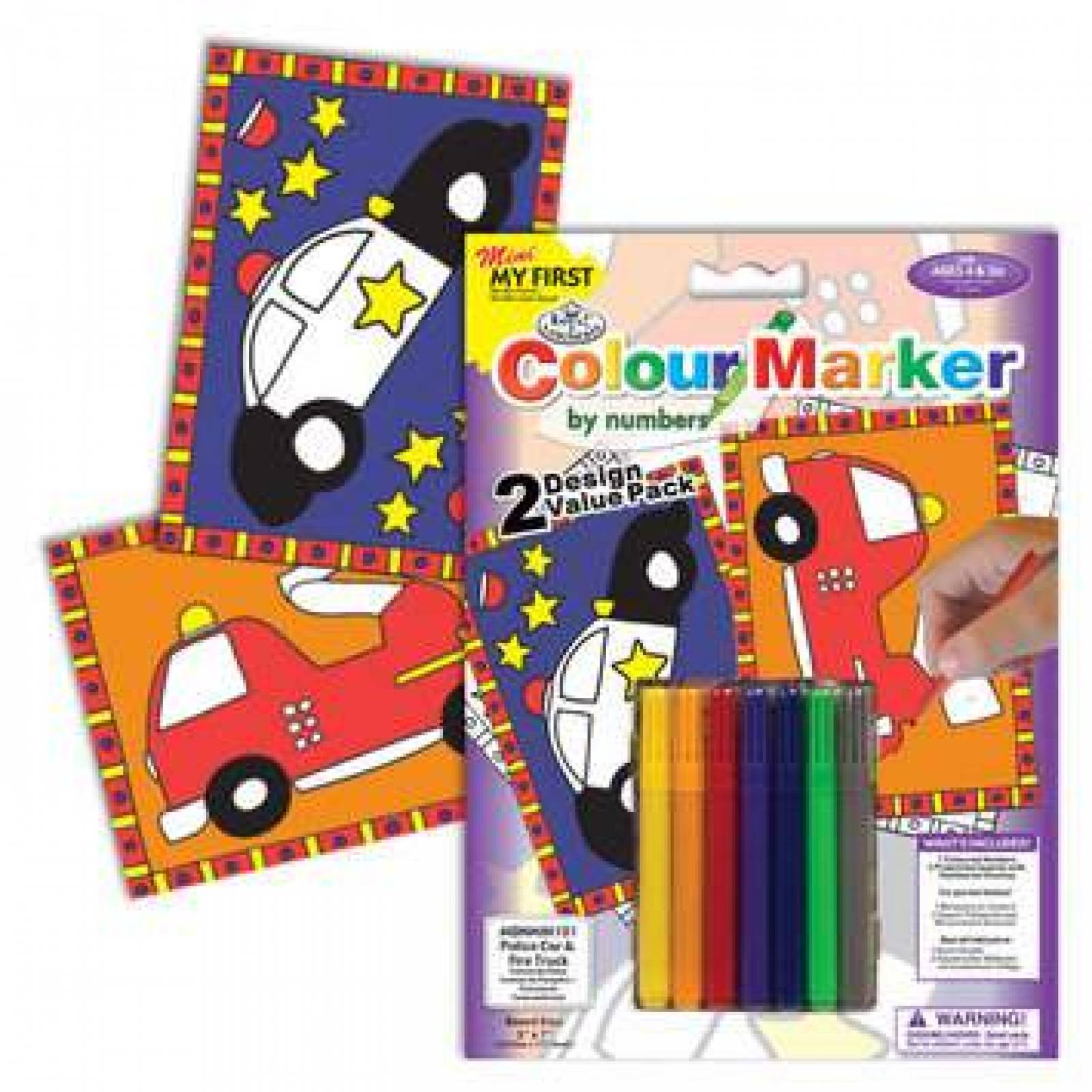 Kit para pintar por numeros "Police Car & Firetruck"