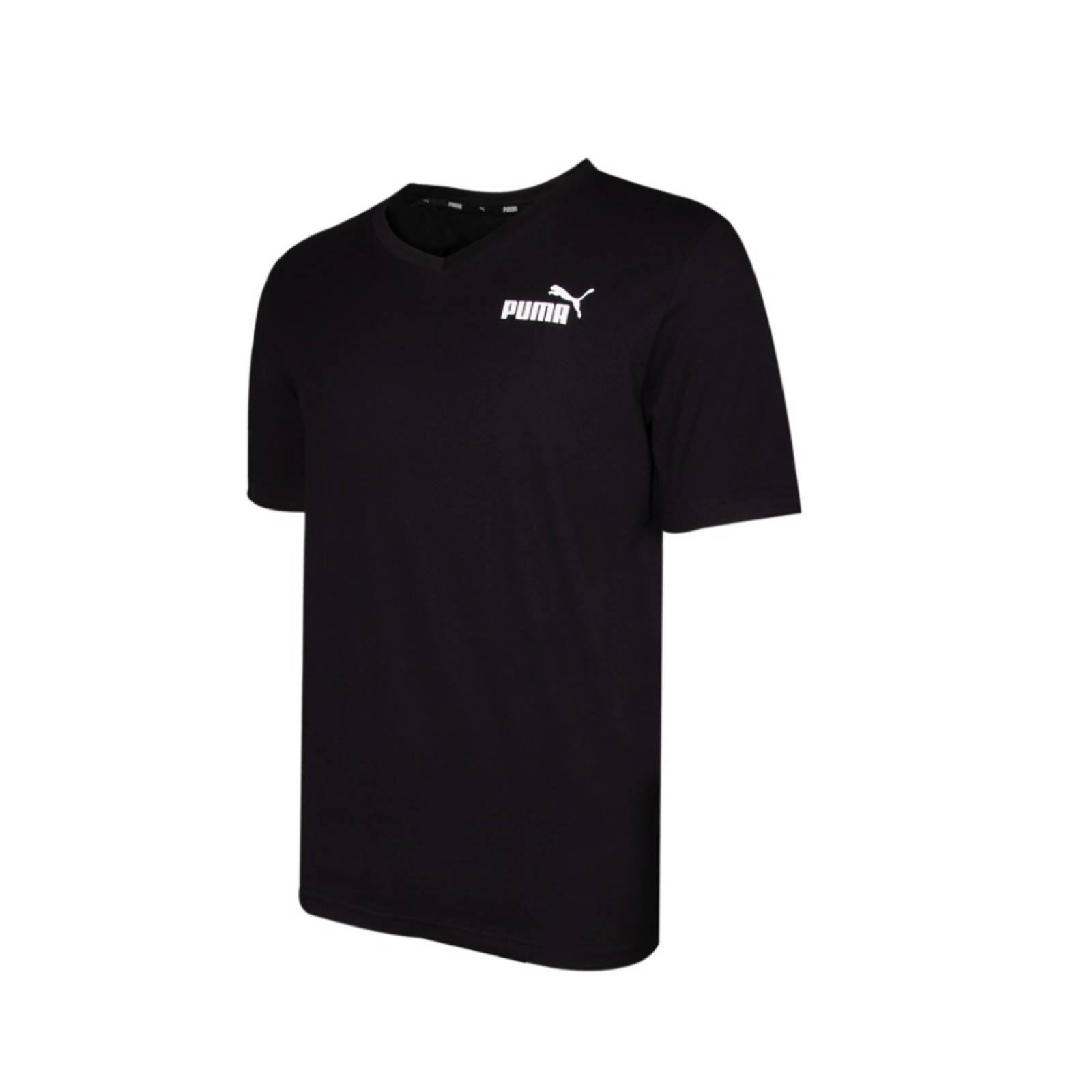 PLAYERA PUMA CABALLERO ESS TEE NECK CUELLO V NEGRA 