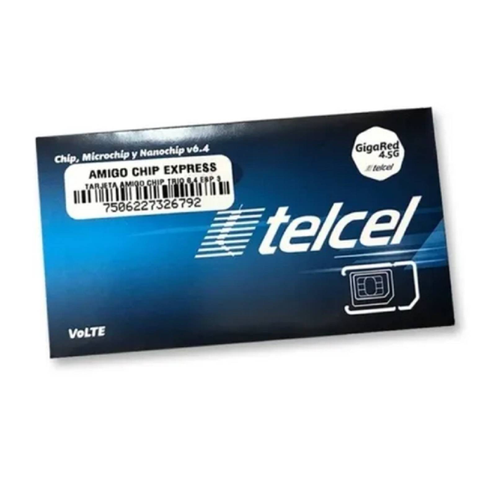 Chip / SIM Telcel con $50 de saldo con duración de 7 días