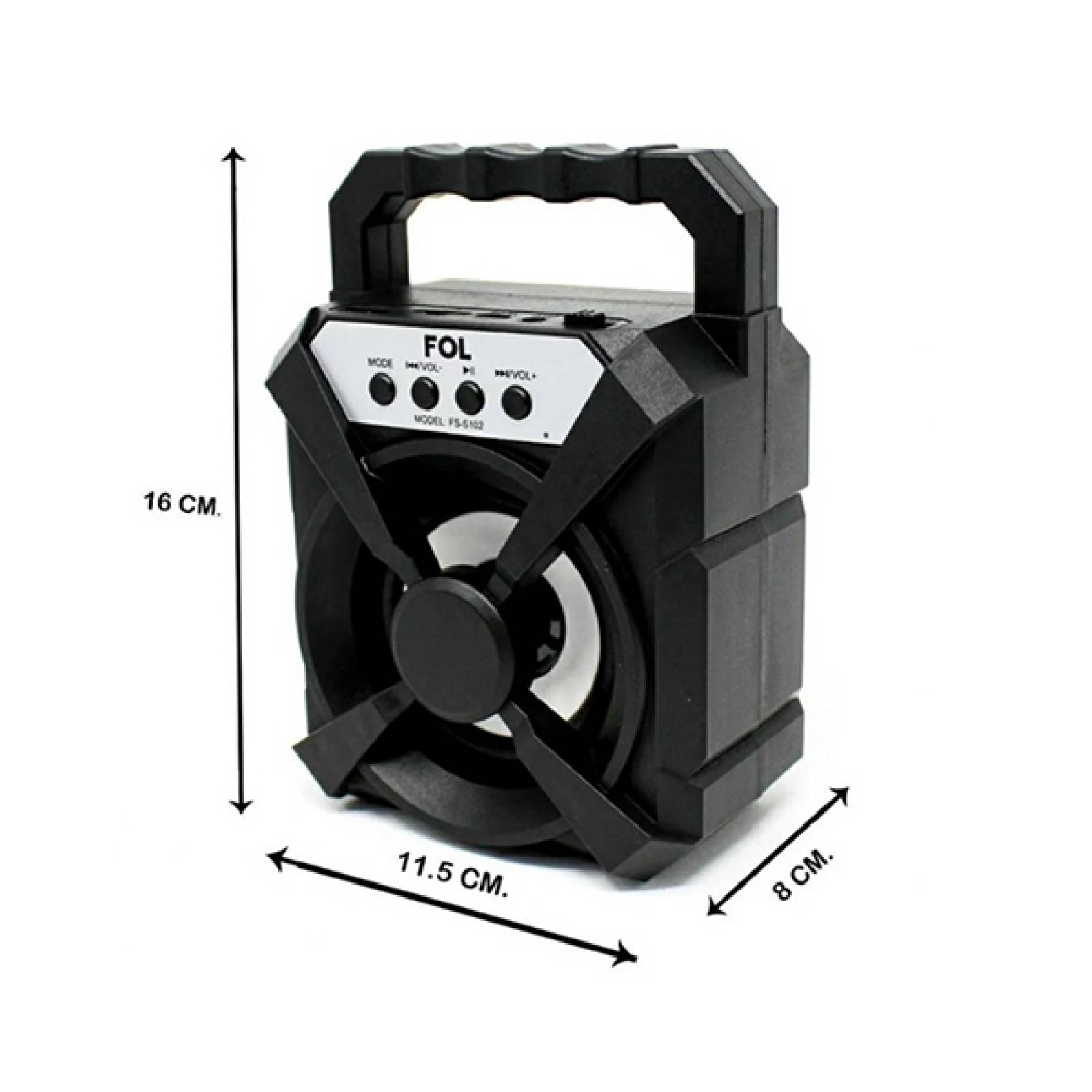 Bocina Bluetooth Portatil Fol 3 Pulgadas FM Usb Luz Led