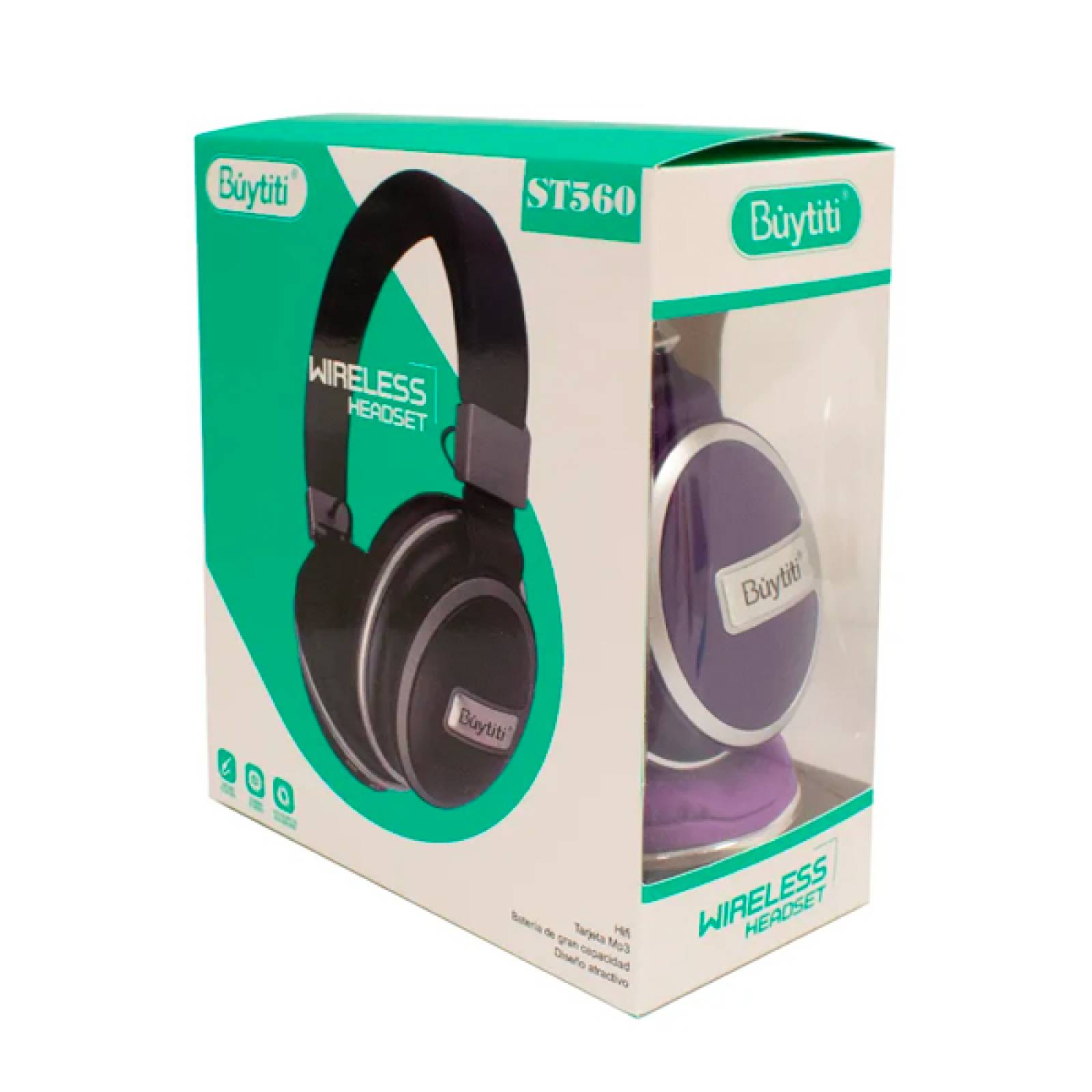 Audifonos Inalambricos Buytiti Diadema Bluetooth FM, SD, Aux. 3.5mm