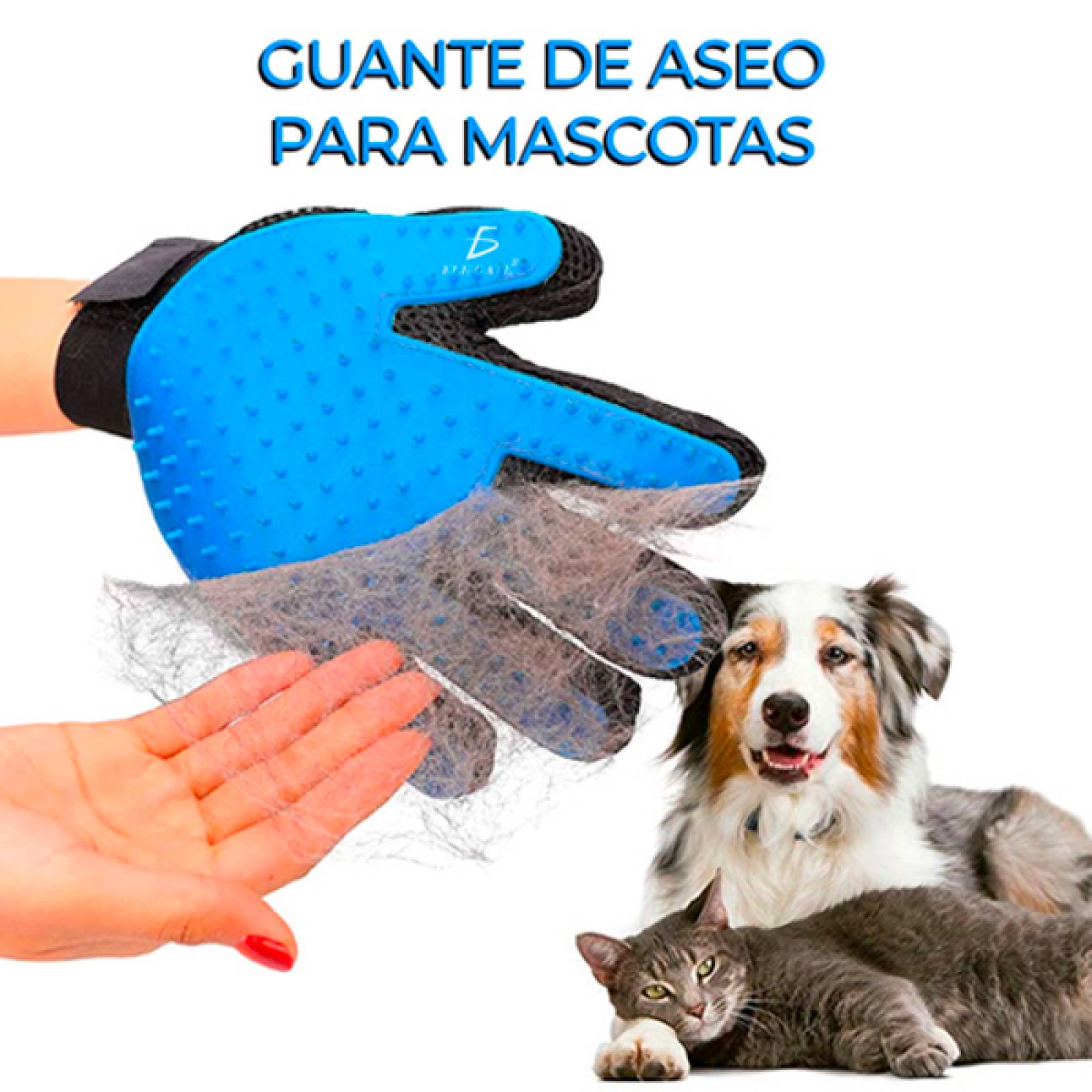 Guante Quita Pelos Removedor Cepillo Mascotas Perro Masaje Elegate