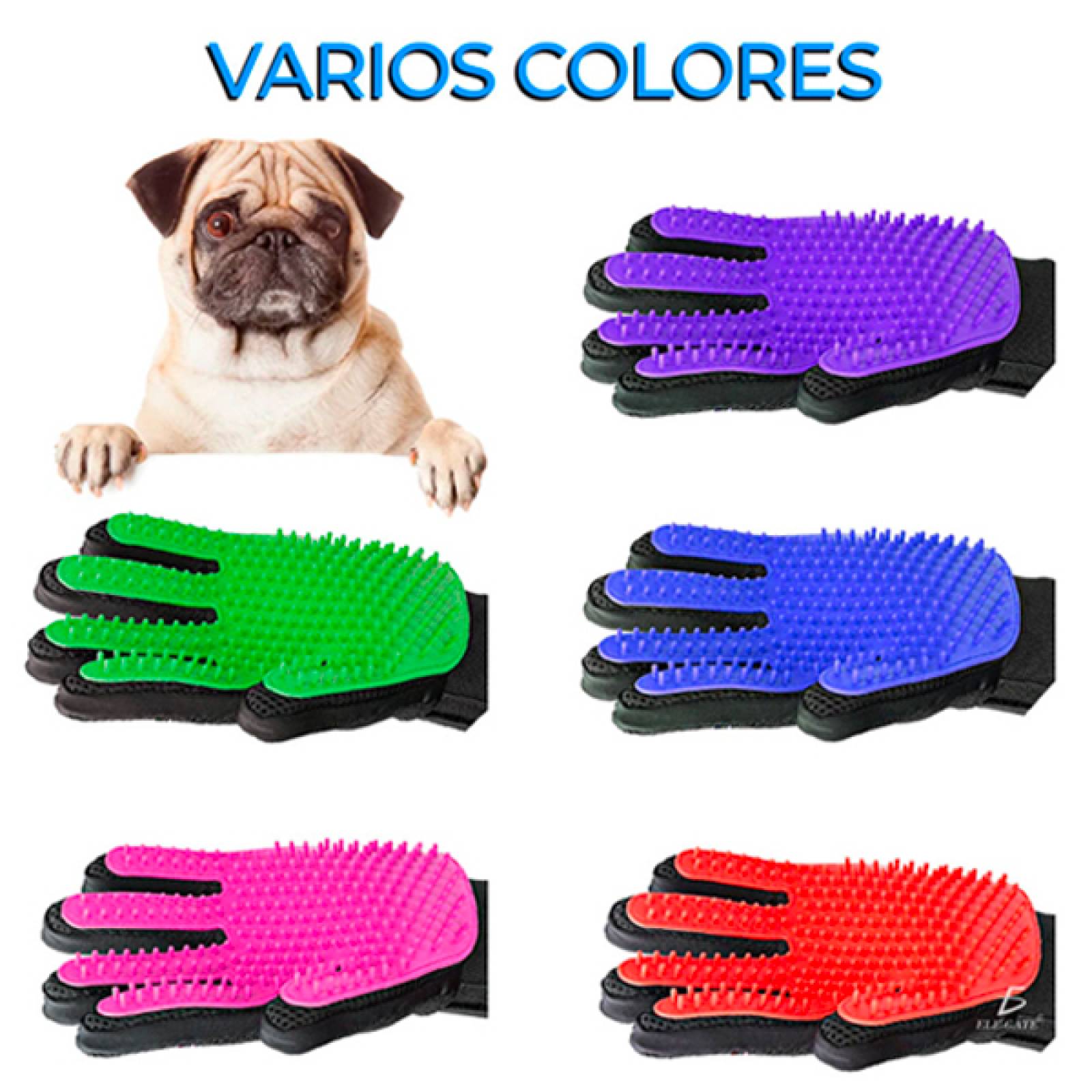 Guante Quita Pelos Removedor Cepillo Mascotas Perro Masaje Elegate