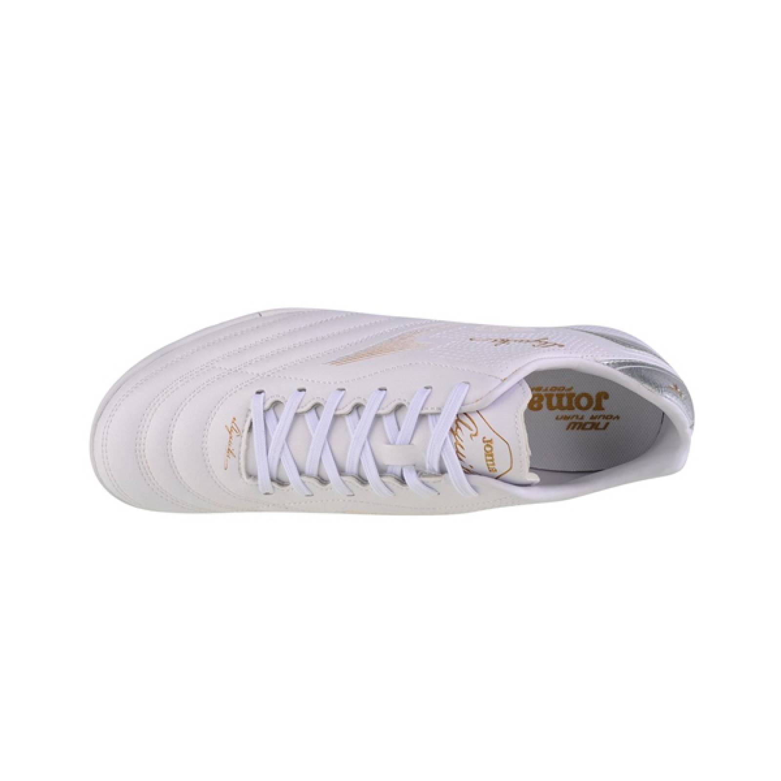Tenis Futbol Rapido Joma Aguila 2202 Moqueta Turf Blanco/Plata