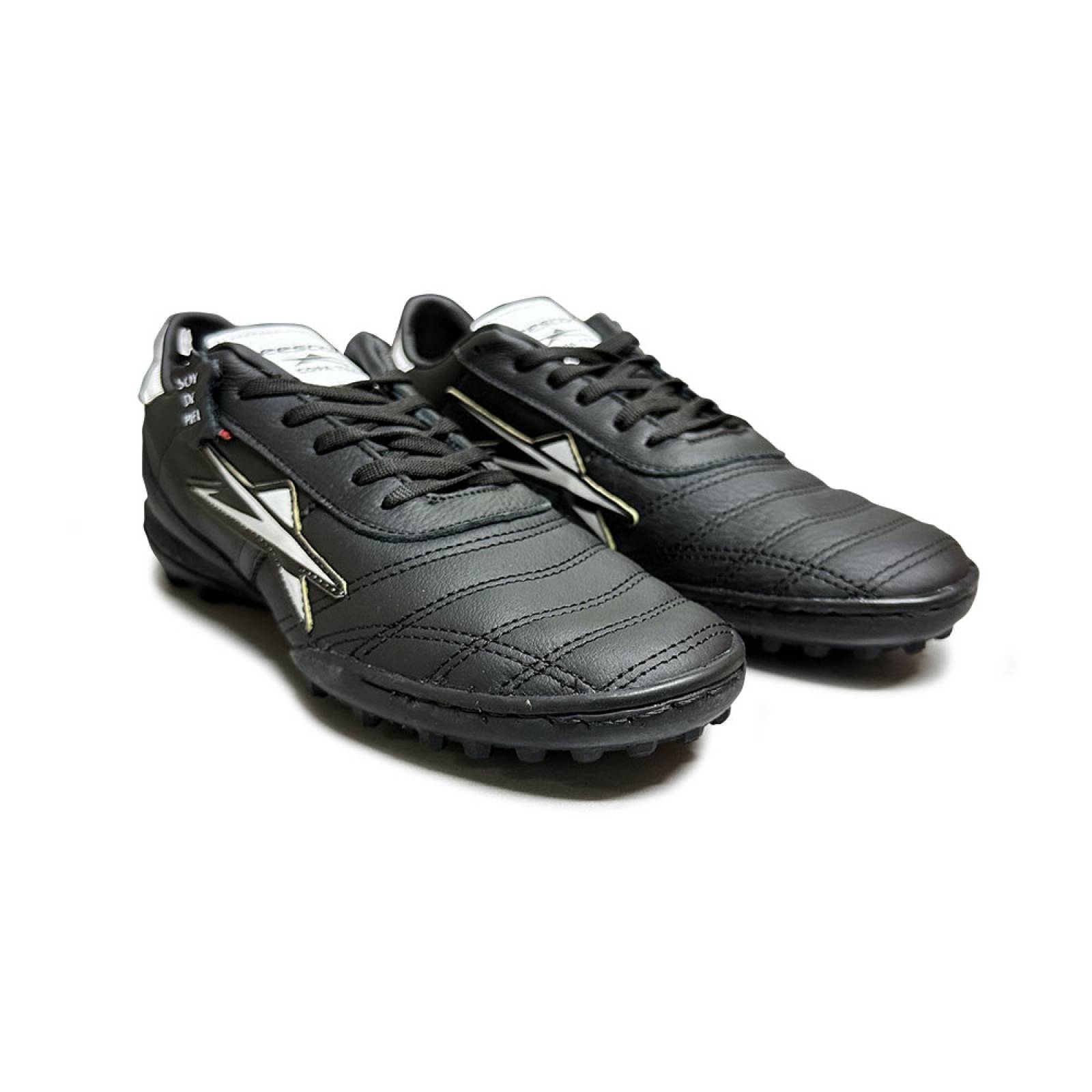 Tenis Eescord Futbol Rapido Hombre 3040 Negro/Blanco PIEL