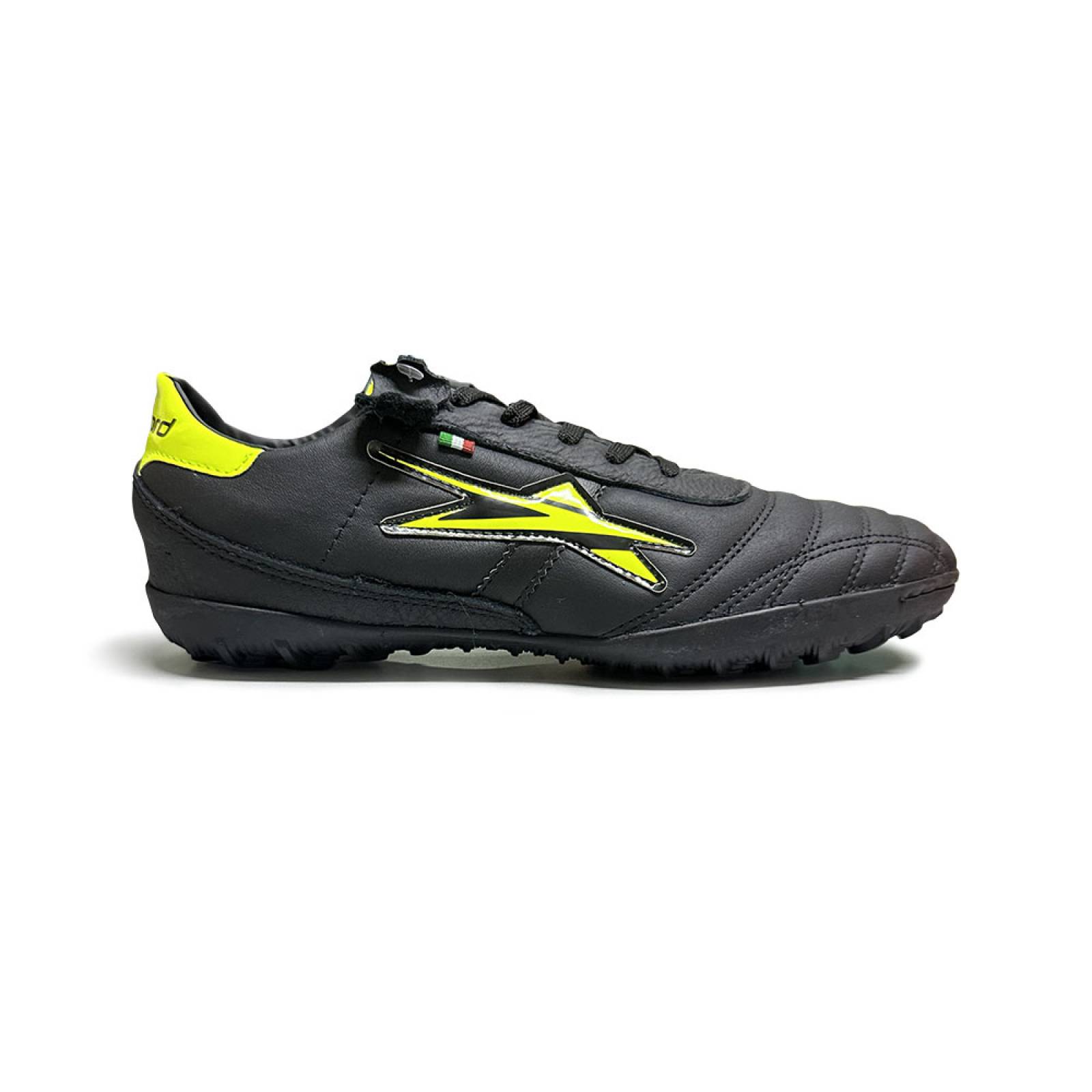 Tenis Eescord Futbol Rapido Hombre 3040 Negro/Amarillo PIEL