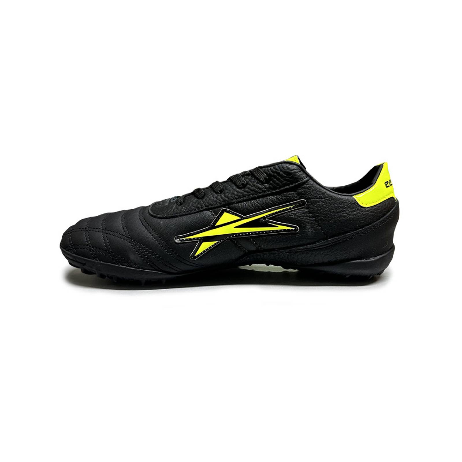 Tenis Eescord Futbol Rapido Hombre 3040 Negro/Amarillo PIEL