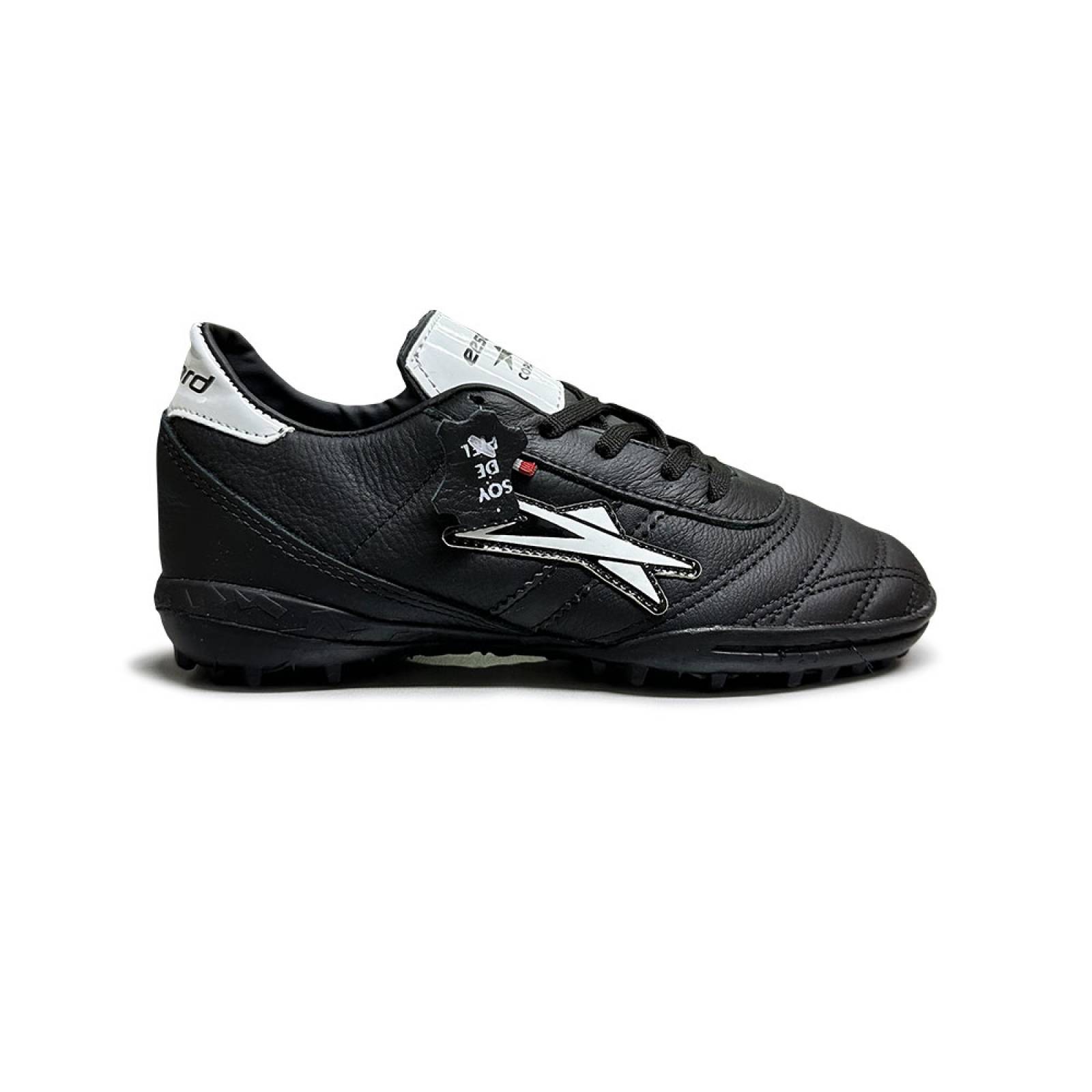 Tenis Eescord Futbol Rapido Niño 3040 Negro/Blanco PIEL
