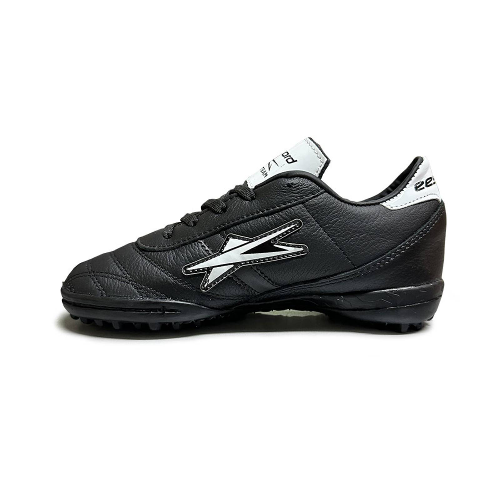 Tenis Eescord Futbol Rapido Niño 3040 Negro/Blanco PIEL
