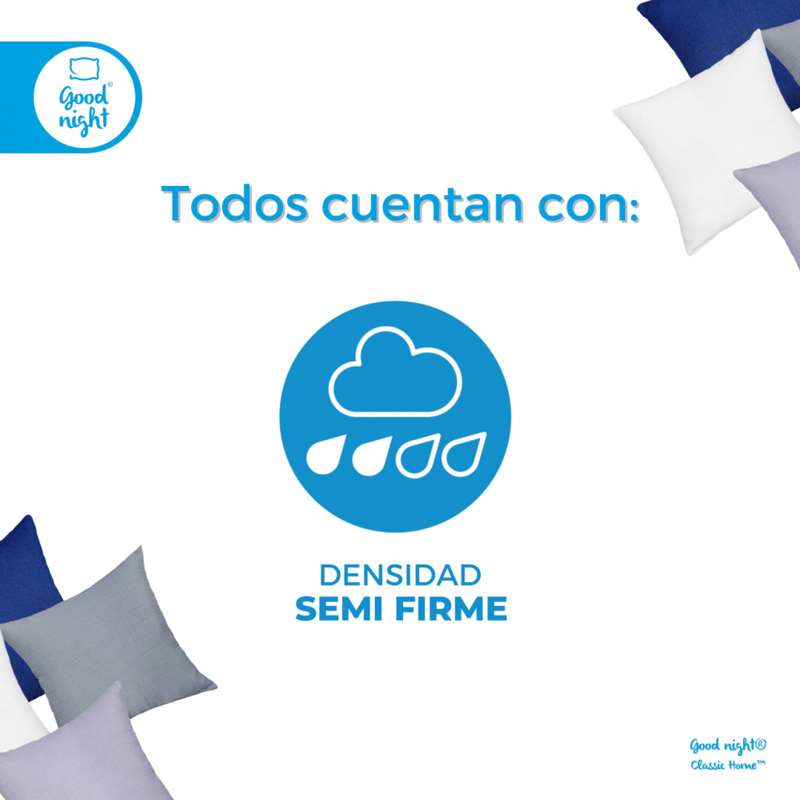 Cojín Decorativo 2 Pack Blanco 45cm x 45cm Good Night Classic Home