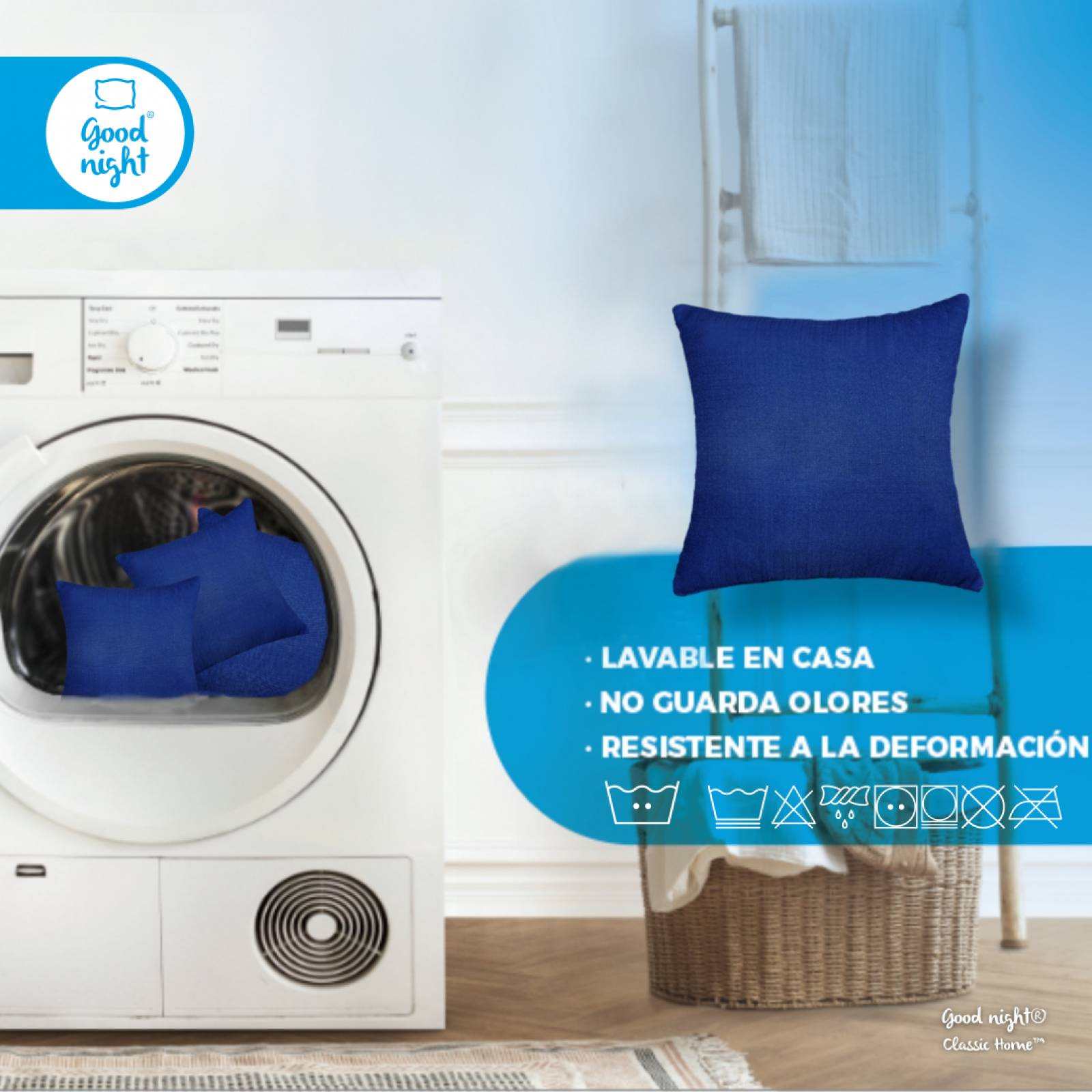 Cojín Decorativo 2 Pack Blanco 45cm x 45cm Good Night Classic Home