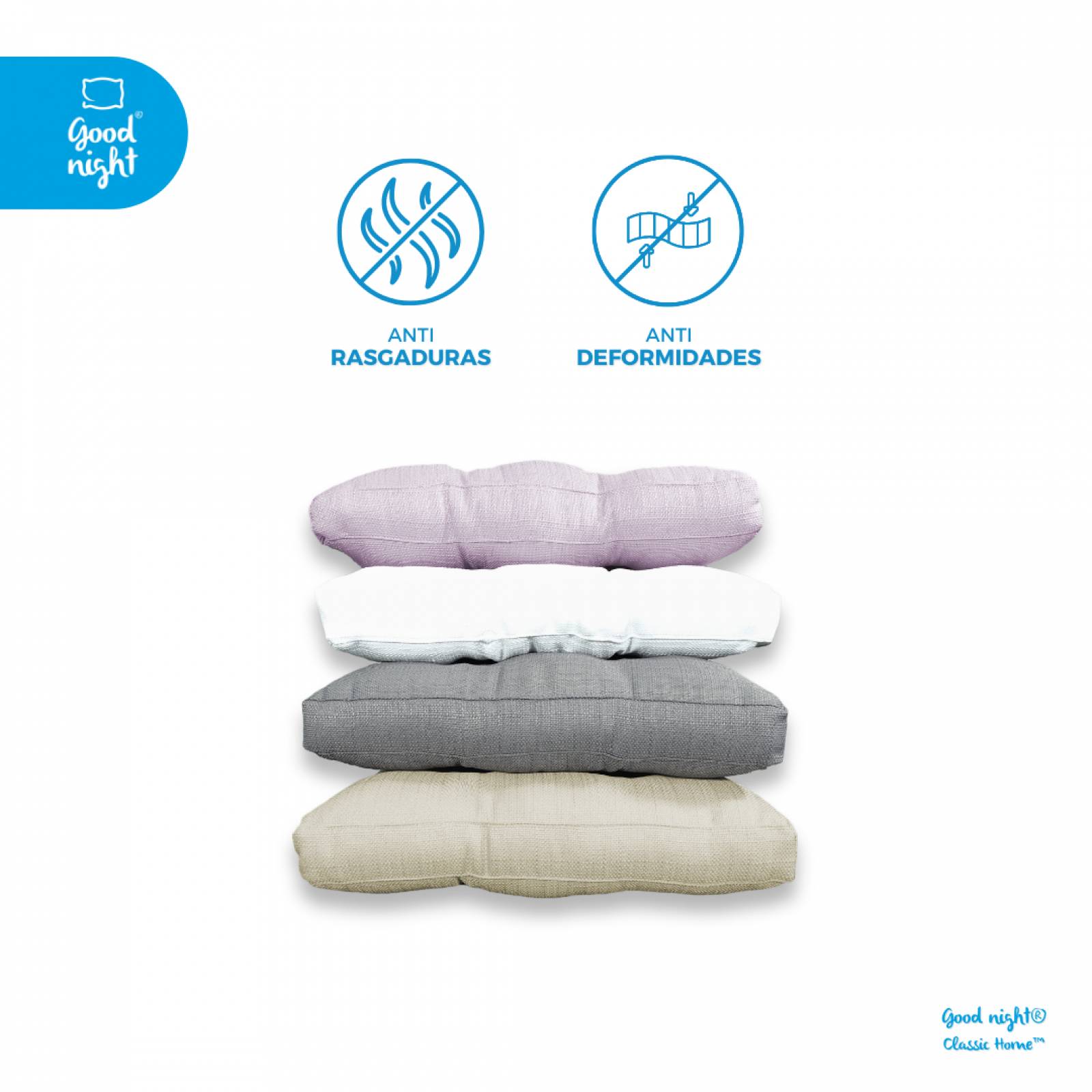 Cojines De Silla Capitonados 2 Pack 45cm x 45cm Lila Good Night Classic Home