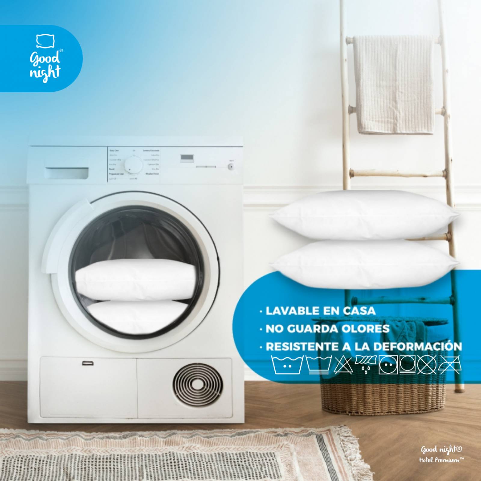 Almohadas King Size Firmes 2 Pack Good Nigth Hotel Premium Con FibraGel