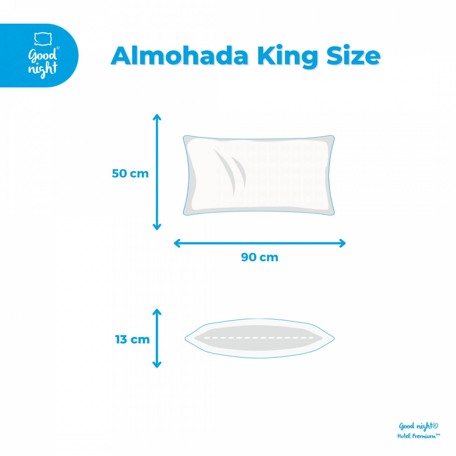 Almohadas King Size Firmes 2 Pack Good Nigth Hotel Premium Con FibraGel