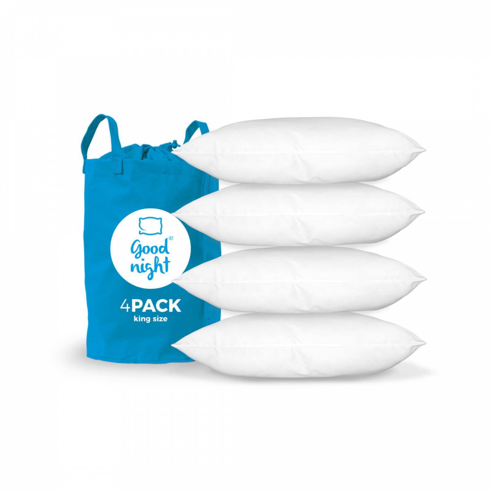Almohadas King Size Firmes 4 Pack Good Nigth Hotel Premium Con FibraGel