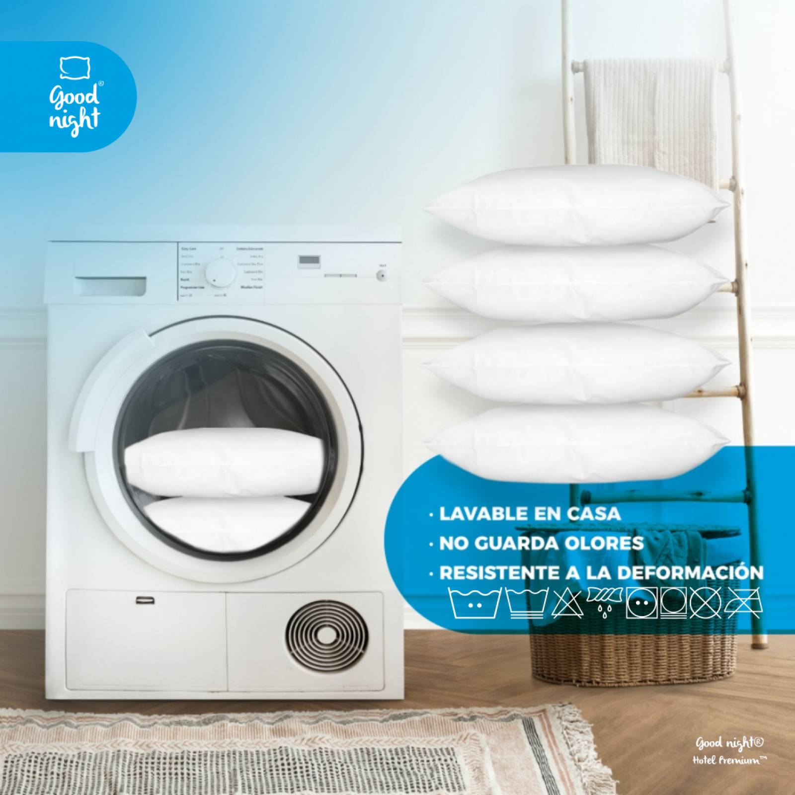 Almohadas King Size Firmes 4 Pack Good Nigth Hotel Premium Con FibraGel