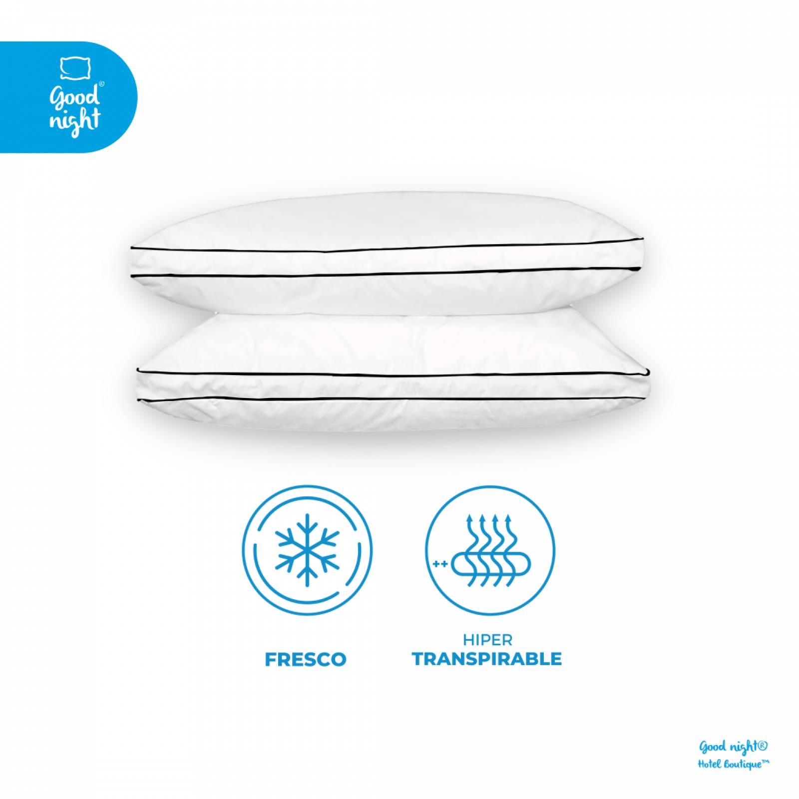 Almohada Suave Estandar 2 Pack Good Night Hotel Boutique Con Down Alternative